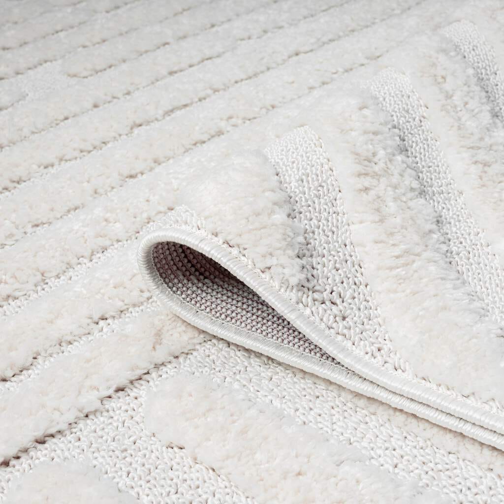 Carpet City Hochflor-Teppich »FOCUS749«, rechteckig, 20 mm Höhe, Boho-Teppich, Hochtief-Muster/ 3D-Effekt, für Wohnzimmer, Schlafzimmer