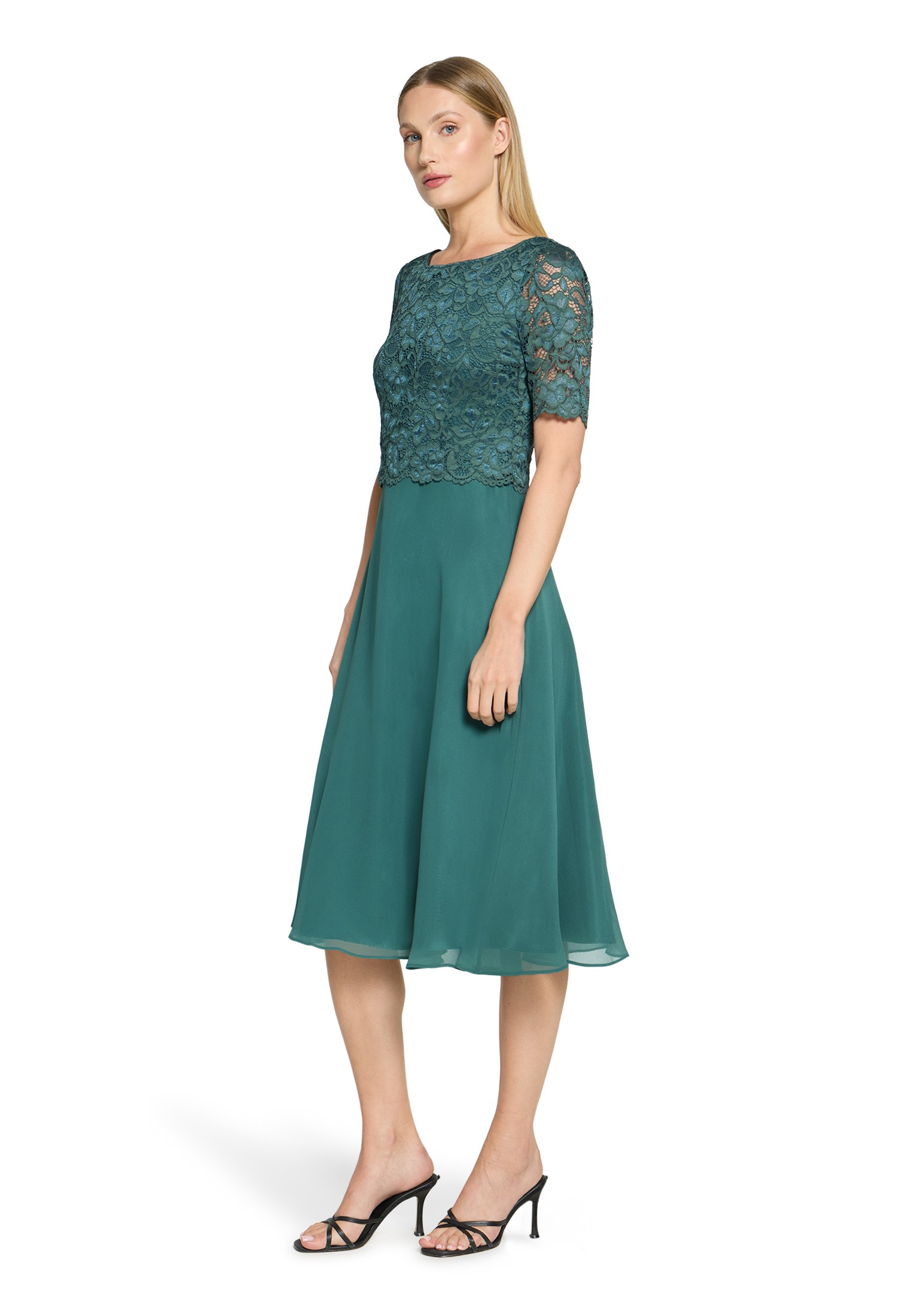 Vera Mont Cocktail Dress Dark Emerald Size 42 3