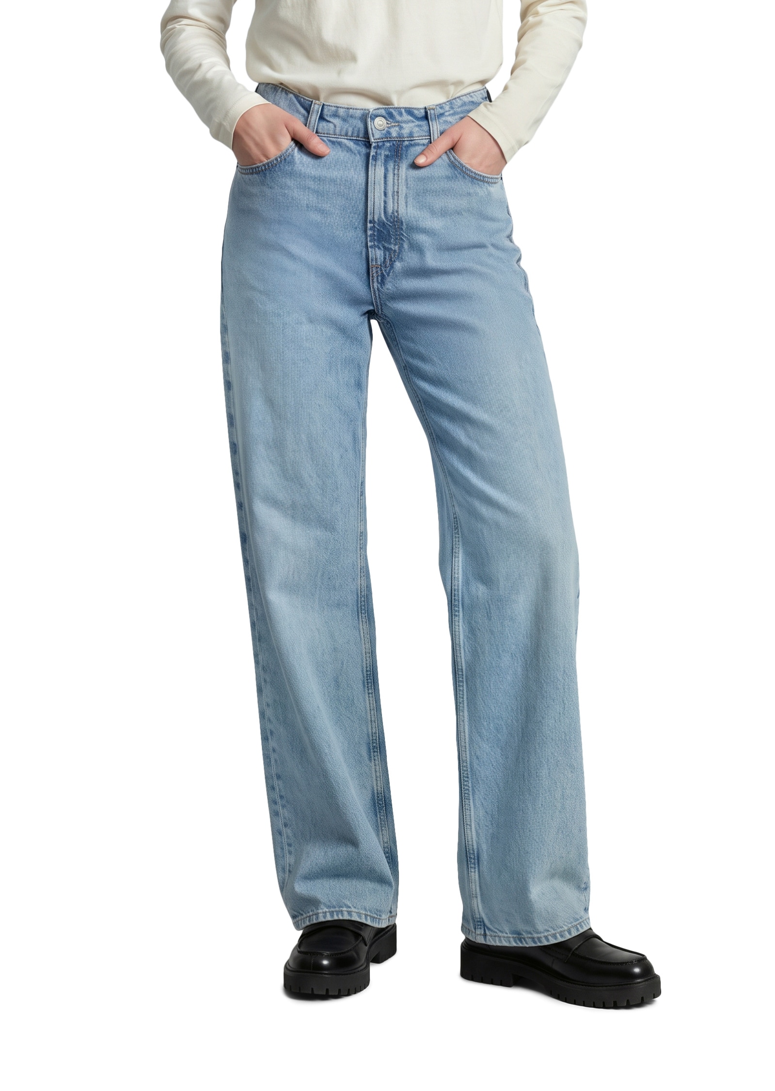 Marc OPolo DENIM Weite Jeans "aus leichter Bio-Baumwoll-Qualität"