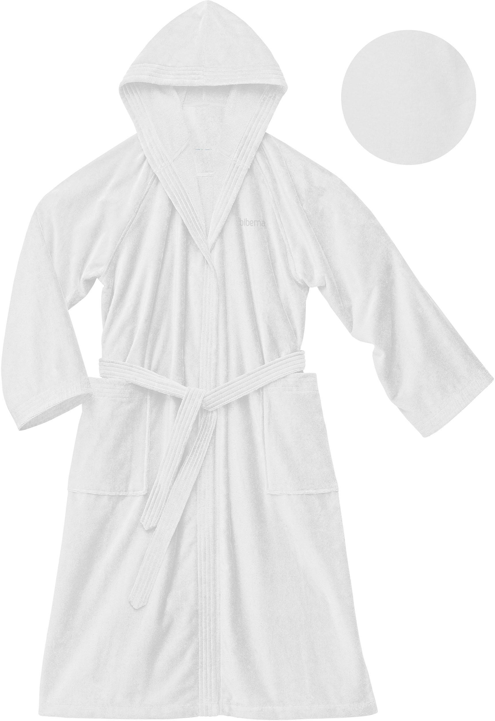 Biberna Unisex-Bademantel »Meike«, (1 St., mit Gürtel), Velours Bademantel für Damen & Herren, mit Kapuze, feine Samt-Optik