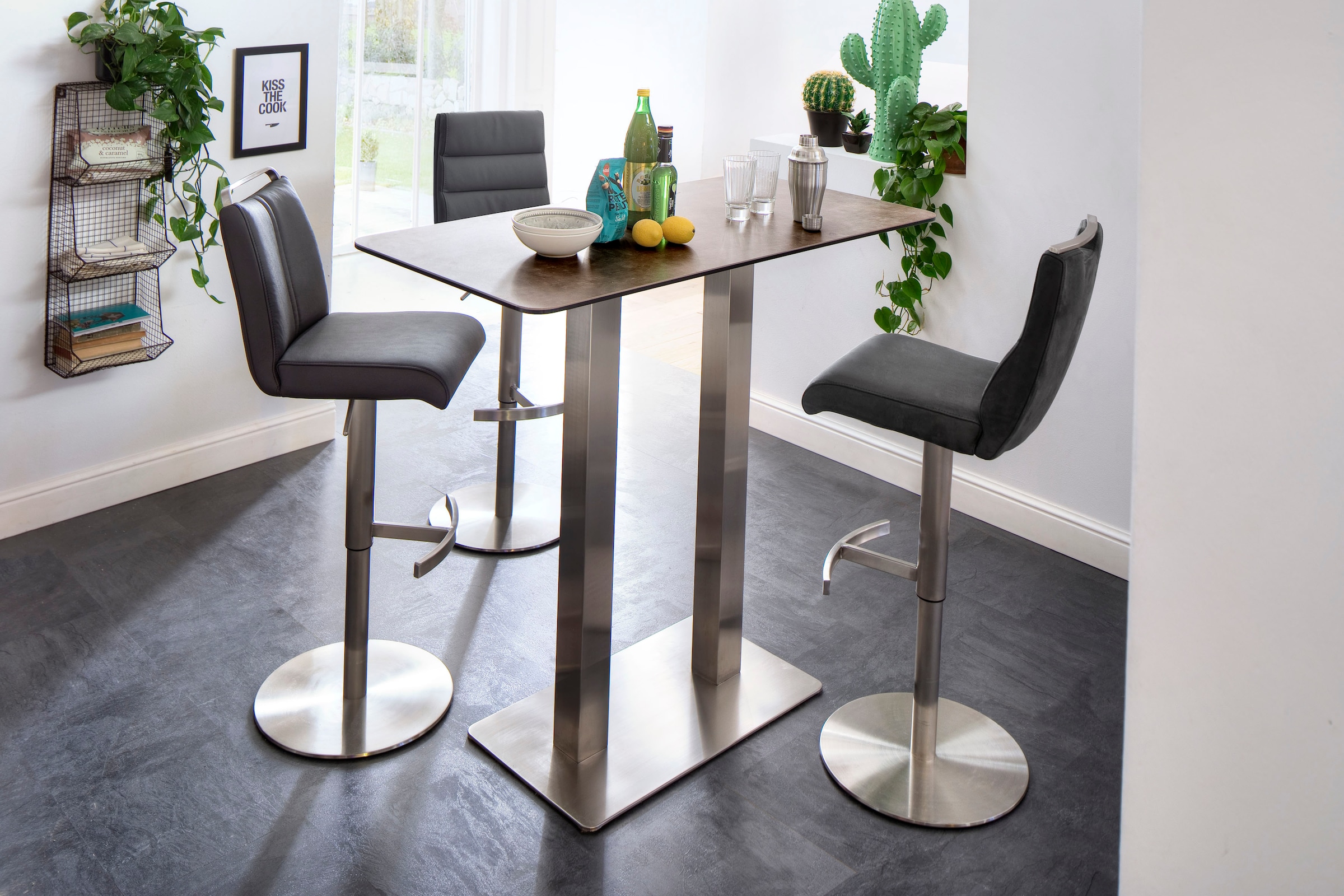 MCA furniture Bartisch »Zarina«, Bartisch mit Glaskeramik Tischplatte mit  Edelstahl Gestell bestellen | BAUR