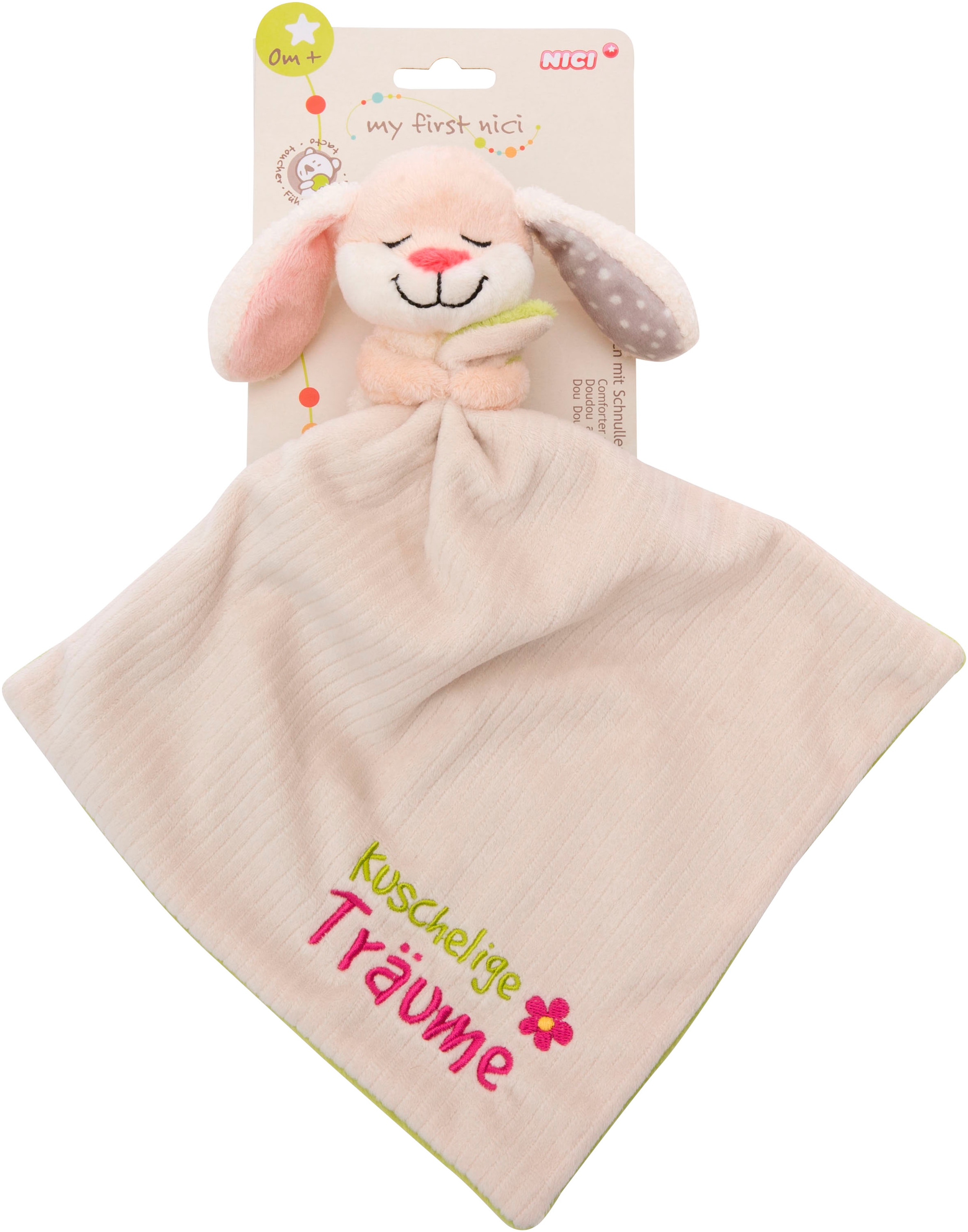 Nici Schmusetuch »My First NICI, Schmusetuch mit Kuscheltier Hase, Kuschelige Träume«, mit aufgestickter Botschaft