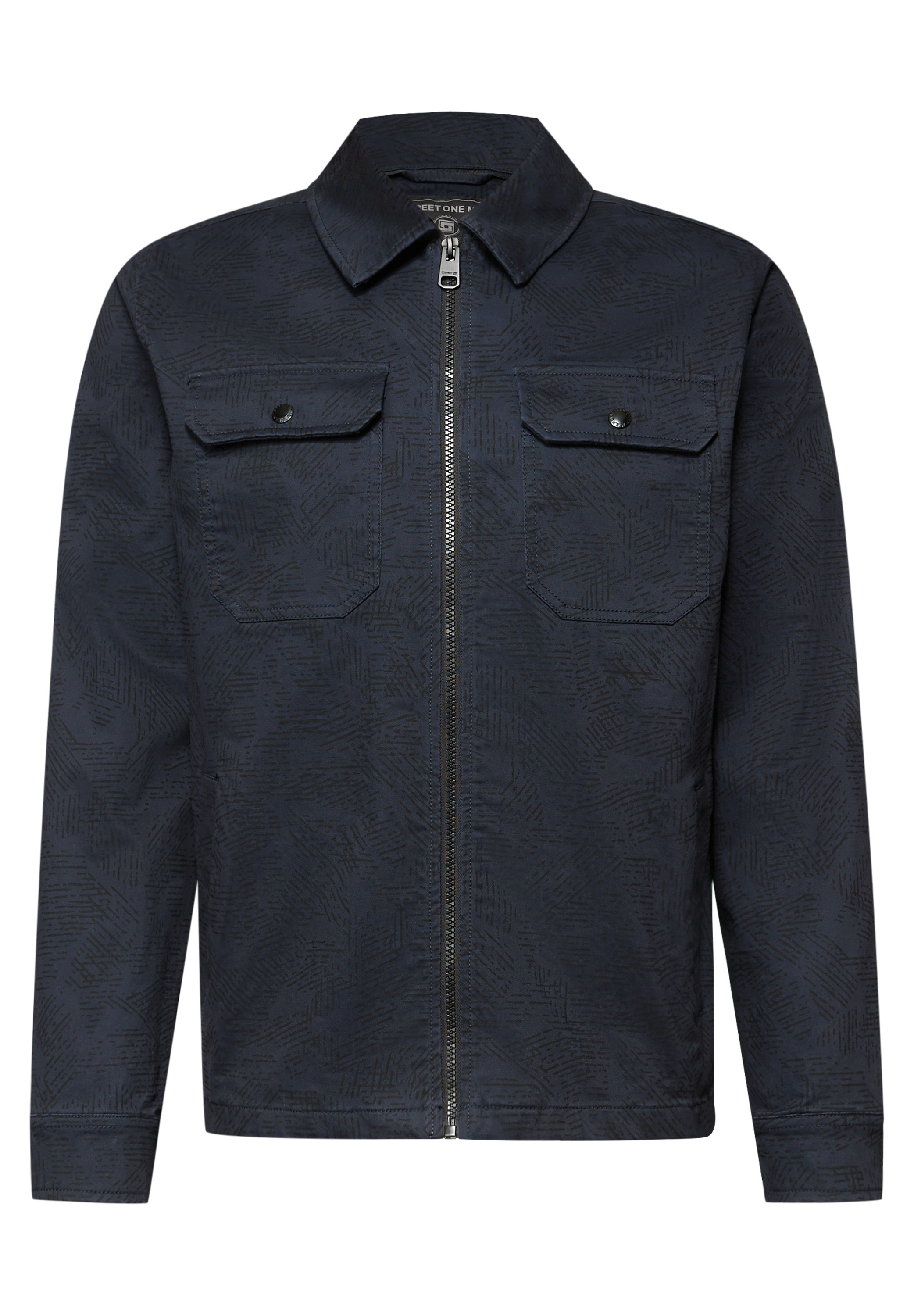 Kurzjacke STREET ONE MEN, Herren, Gr. XXL (46), nocturnal blau, Web, 98% Baumwolle, 2% Elasthan, unifarben, normal normal, V-Ausschnitt, abgesteppt, Jacken Kurzjacke, in washed Optik 3