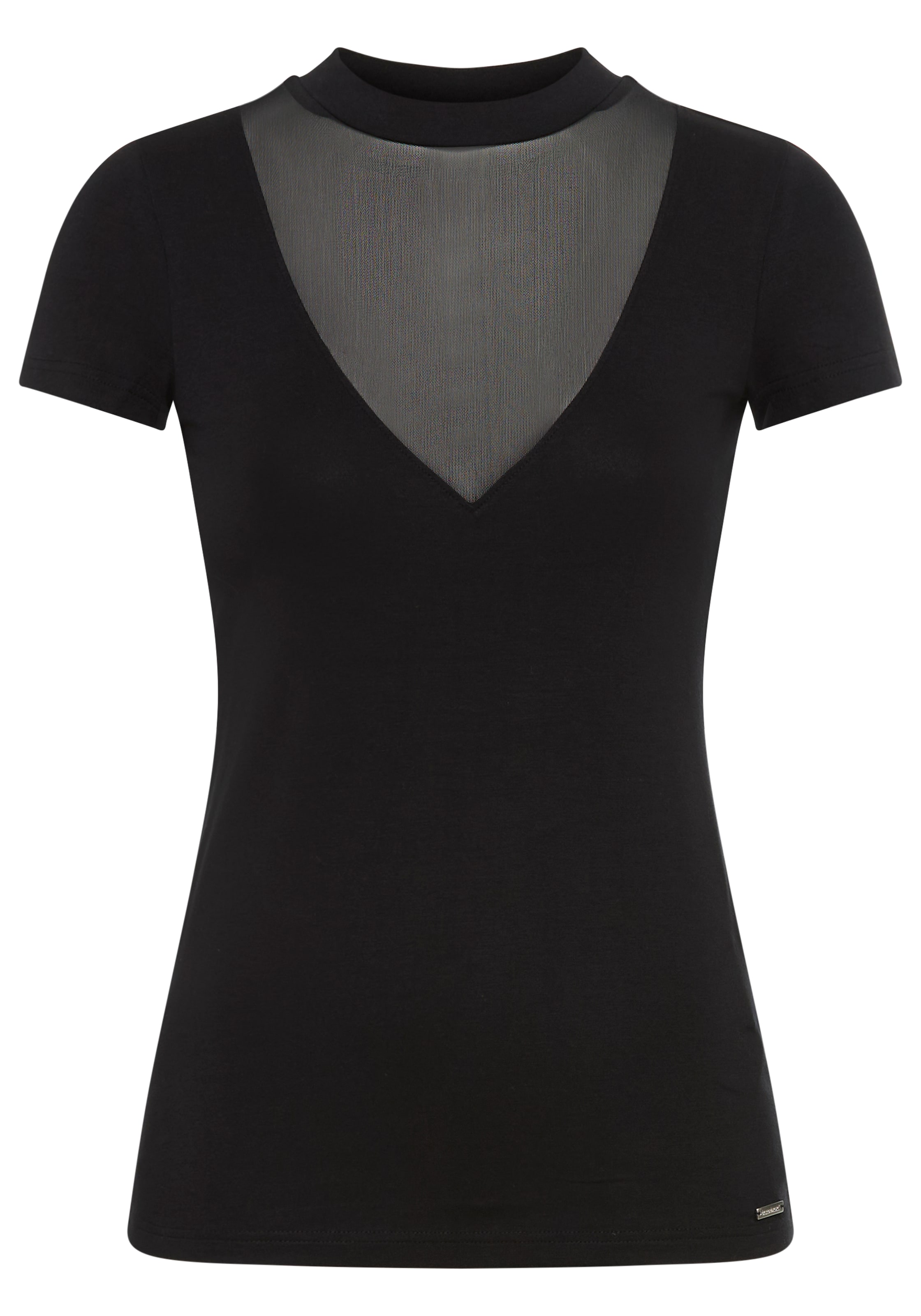 Bruno Banani T-Shirt, mit Mesh-Einsatz im V-Ausschnitt - NEUE KOLLEKTION