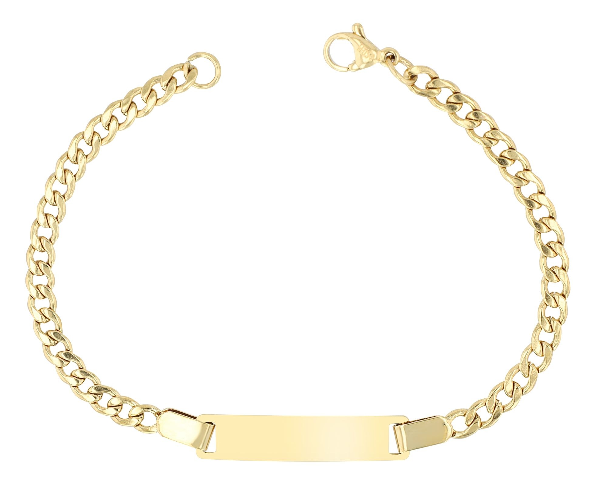 ADELIA ́S Damen Armband "Armband – Panzerarmband aus Edelstahl 18 cm", 18cm, Edelstahl, gold, Edelstahl, Armbänder, Eine schöne Geschenkidee für jeden