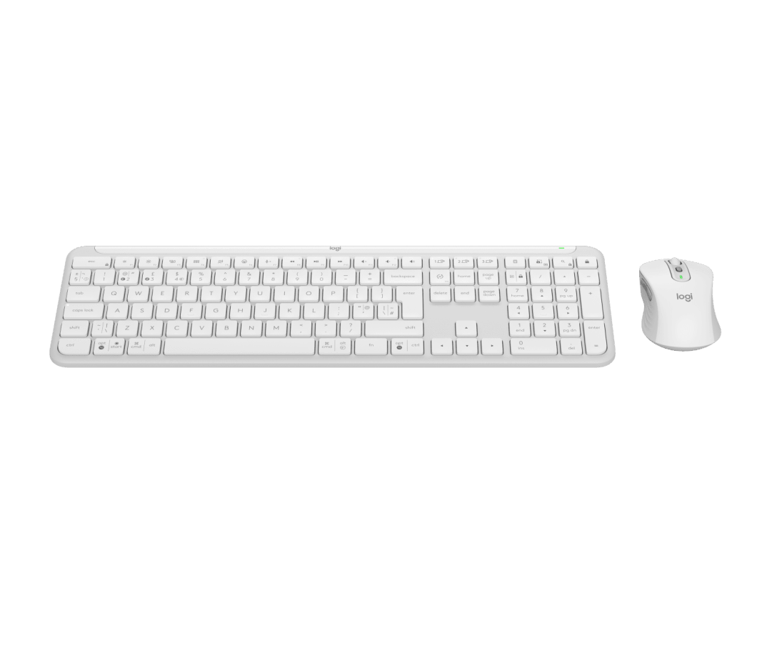 Logitech Tastatur- und Maus-Set »Signature Slim Combo MK950 - OFF WHITE - UK - INTNL-973«, (Set), Leistungsstarkes Arbeiten