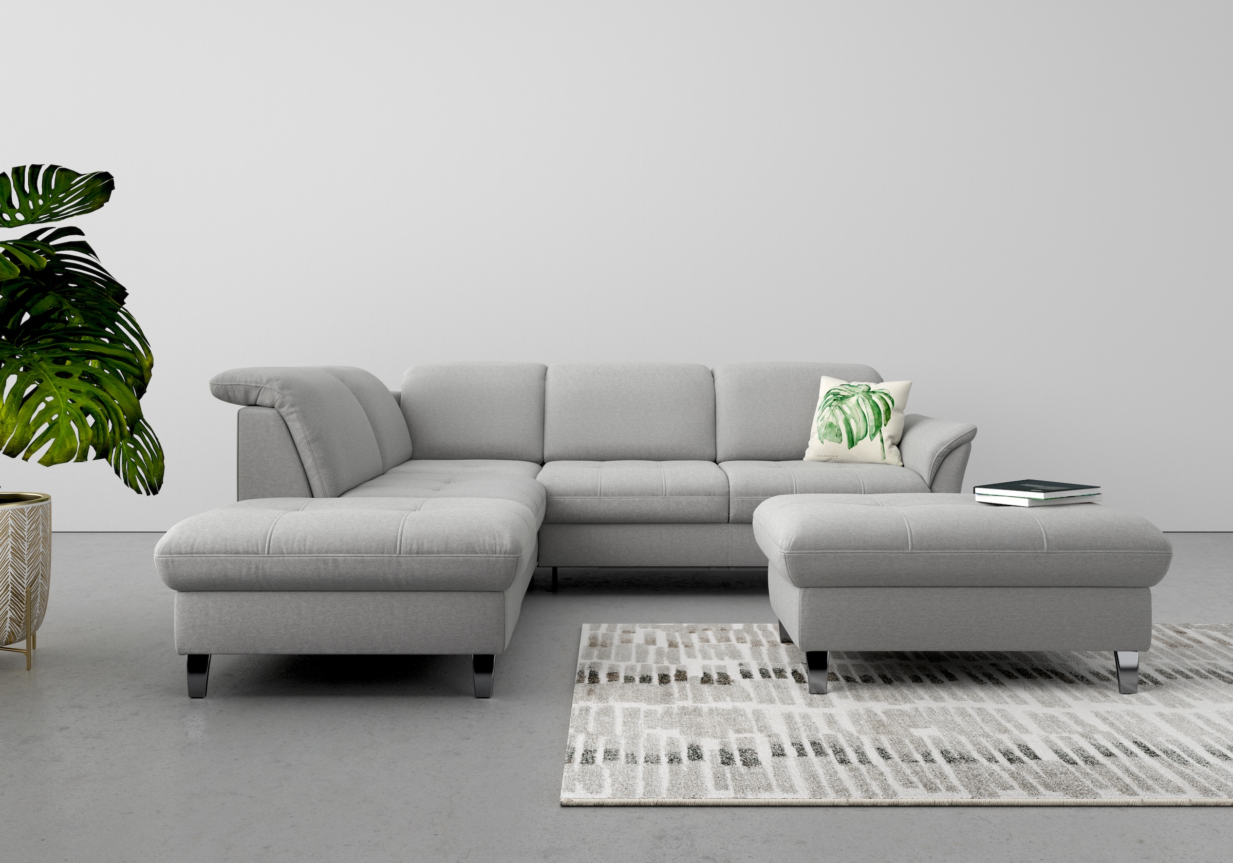 sit&more Ecksofa "Maggiore L-Form" wahlweise mit Kopfteilverstellung, Schlaffunktion und Stauraum