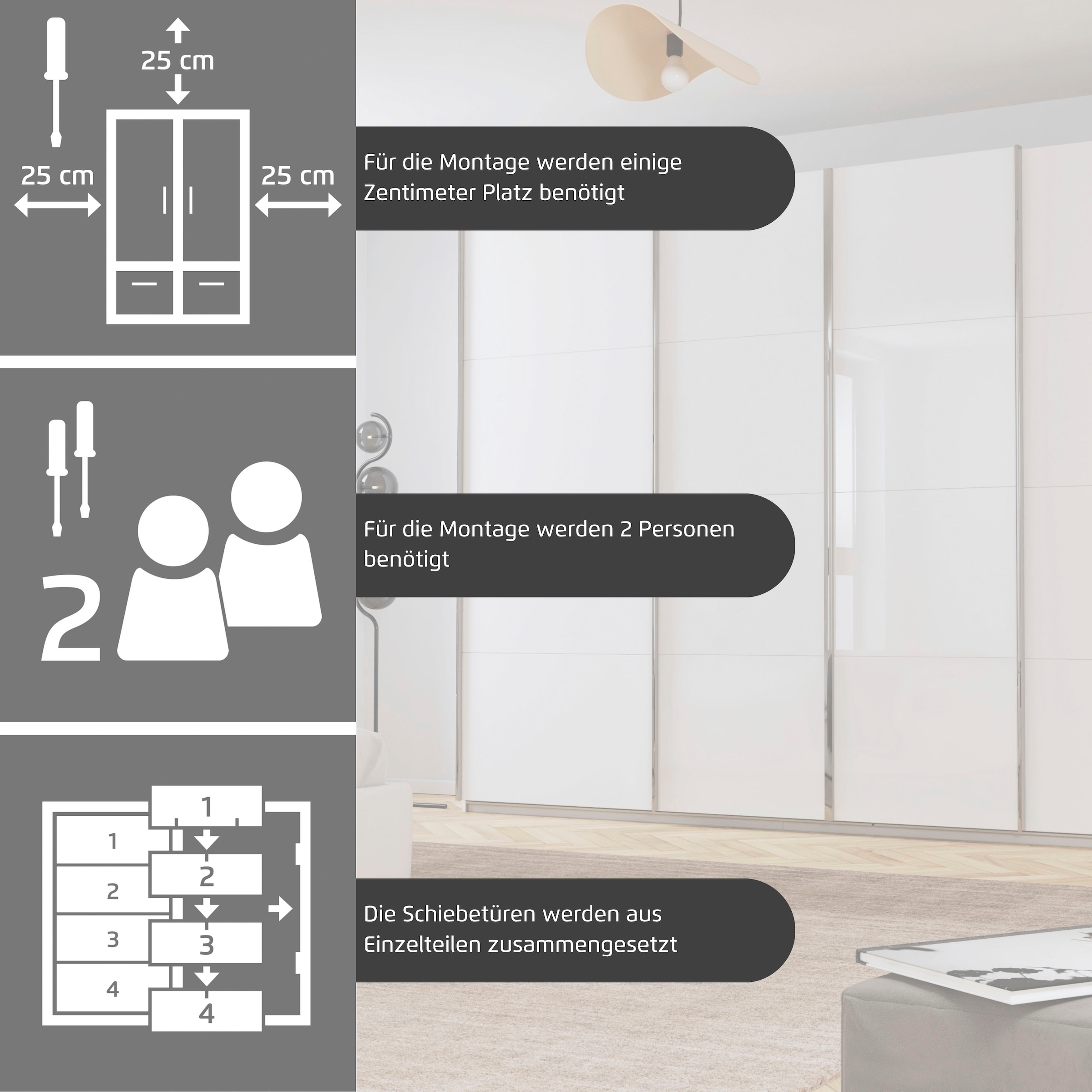 rauch Schwebetürenschrank »Kleiderschrank Schrank Garderobe Wäscheschrank Ankleide SYNCRONO« Breiten 271/316/361 cm Höhen 211/230 cm,  mit Synchronöffnung