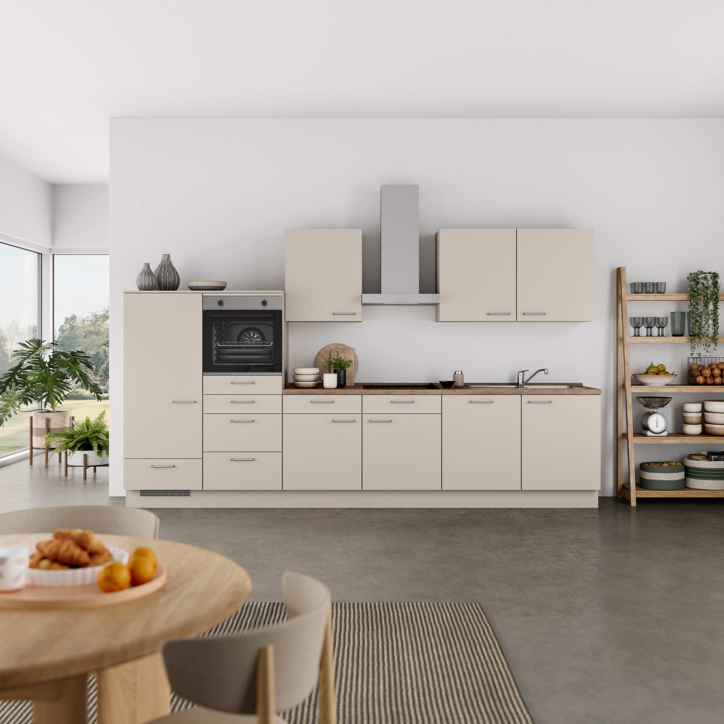 nobilia® Küchenzeile »"Laser I"«, vormontiert, Ausrichtung wählbar, Breite 360 cm, wahlw. mit E-Geräten