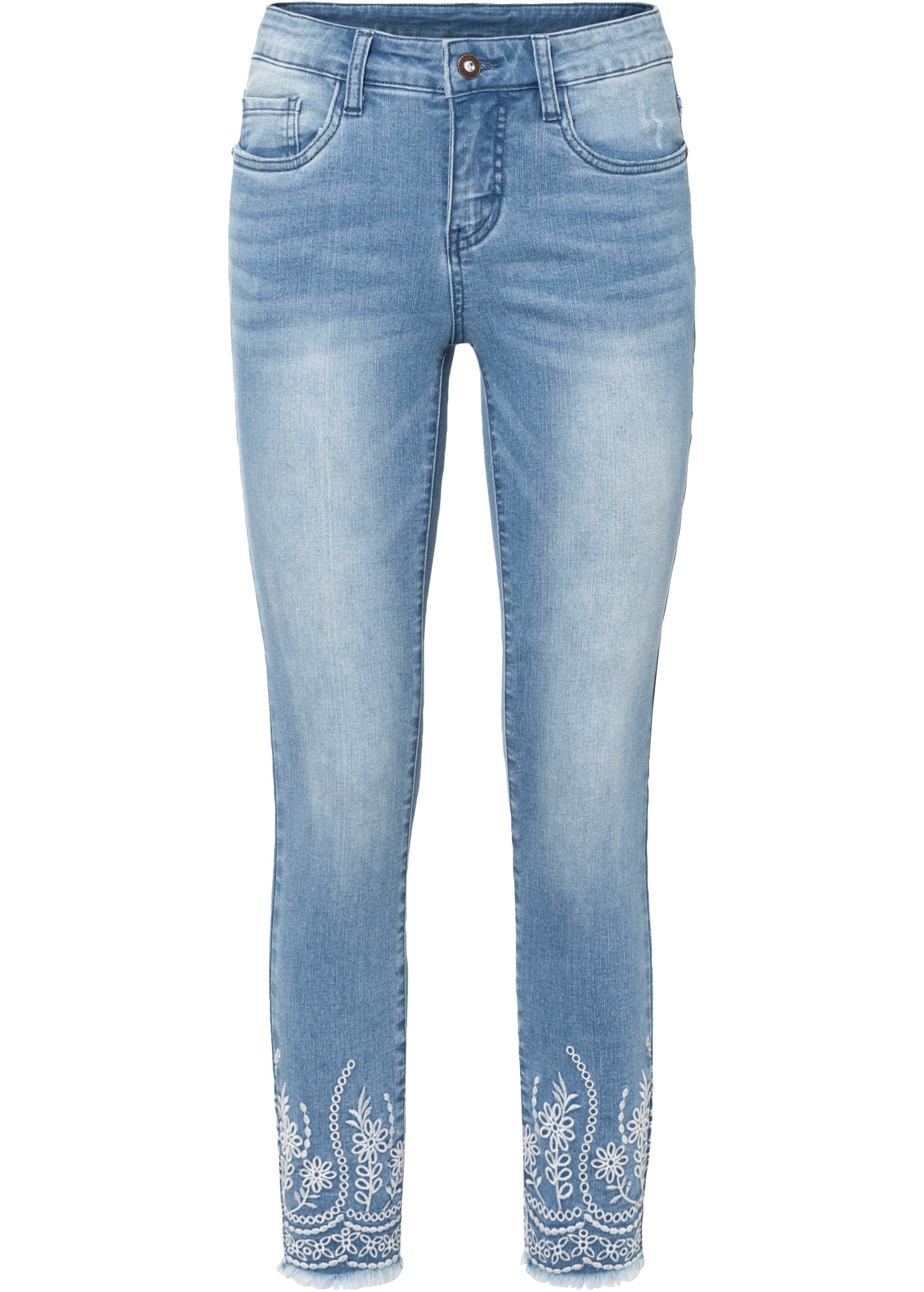 bonprix Skinny-fit-Jeans Skinny Fit, mit Elasthan-Anteil, Cropped Schnitt