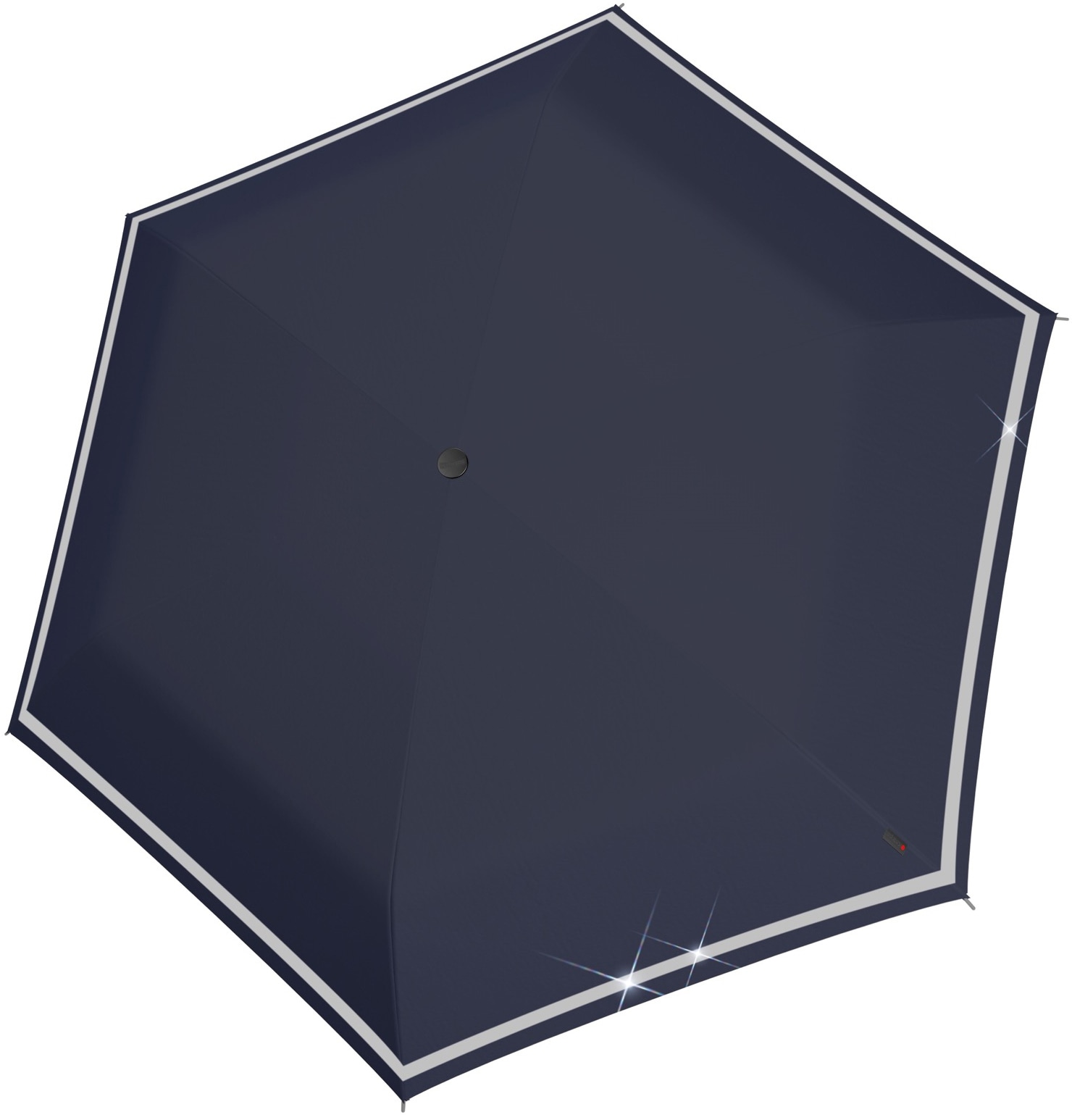 Taschenregenschirm »Rookie manual, navy reflective«, für Kinder; mit umlaufendem,...