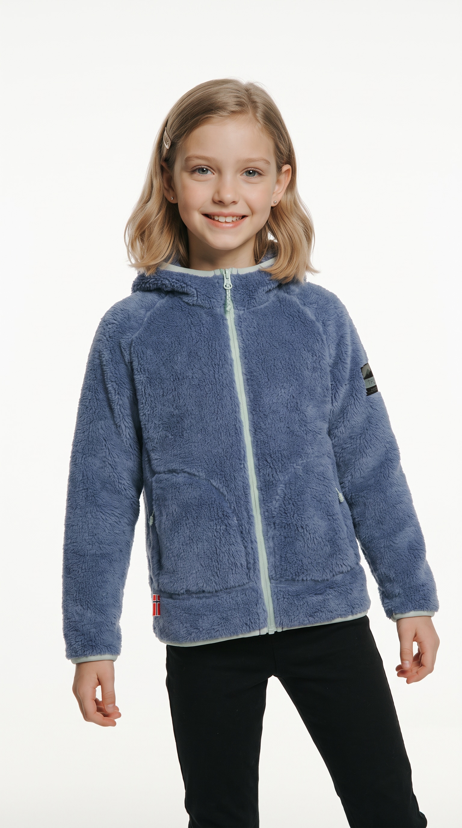 TROLLKIDS Mädchen Fleecejacke "GIRLS BORGUND JACKET XT", blau, Gr. 104, Obermaterial: 100% Polyester, Jacken, sportlich, aus Highloft-Fleece, für