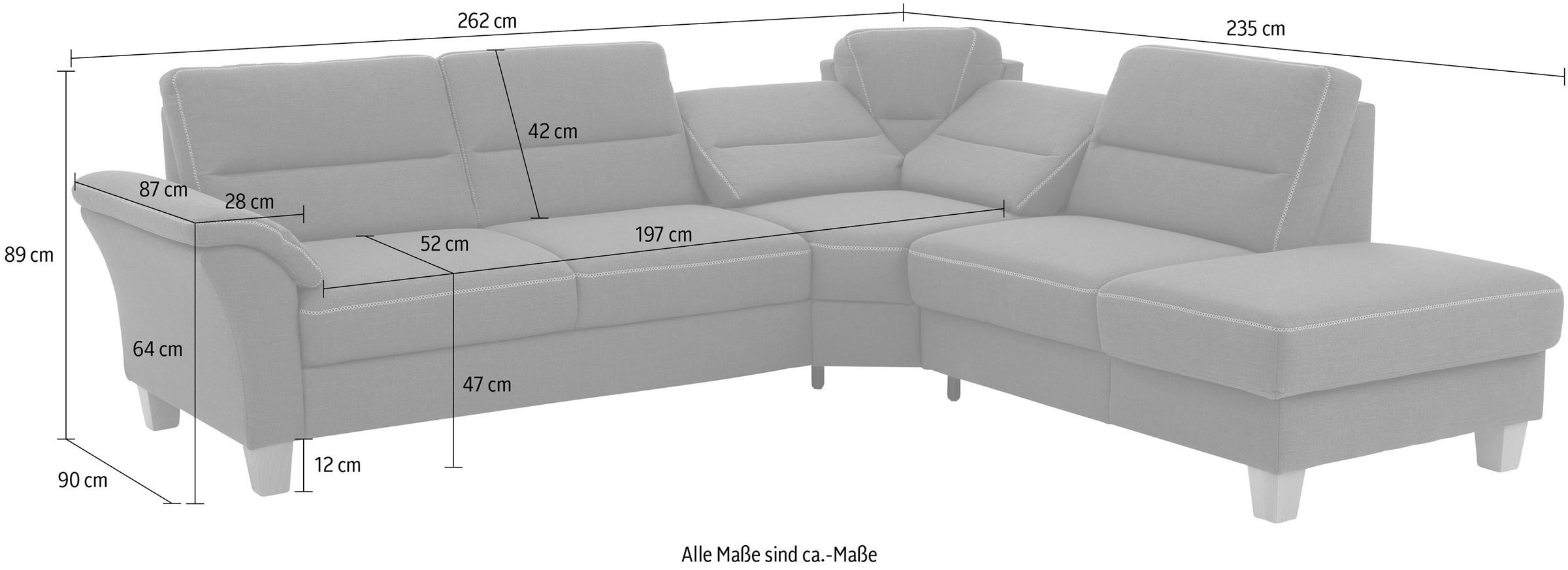 Home affaire Ecksofa »Soleo L-Form«, komfortabel durch Trapezecke mit Relaxfunktion, auch mit Bettfunktion
