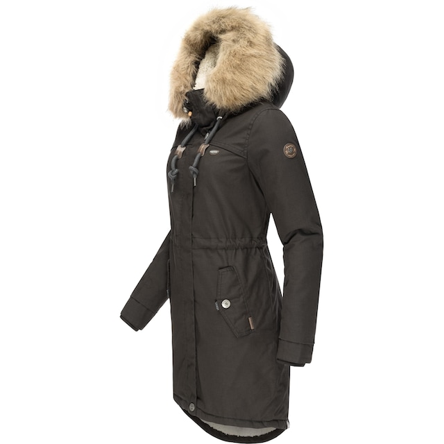 Ragwear Winterjacke »Tawny«, mit Kapuze, stylischer Winterparka mit großer  Kapuze und Kunstfellkragen online kaufen | BAUR