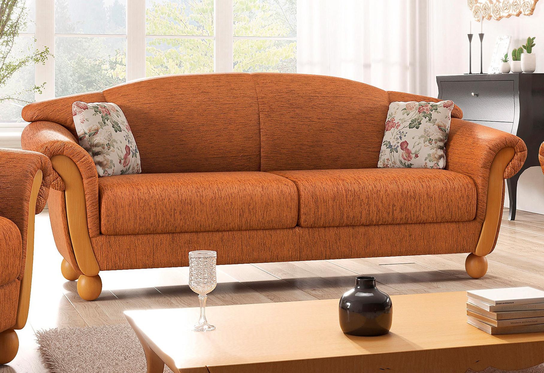 Home affaire 3-Sitzer "Milano, bequemes Sofa mit geschwungenen Armlehnen, L günstig online kaufen