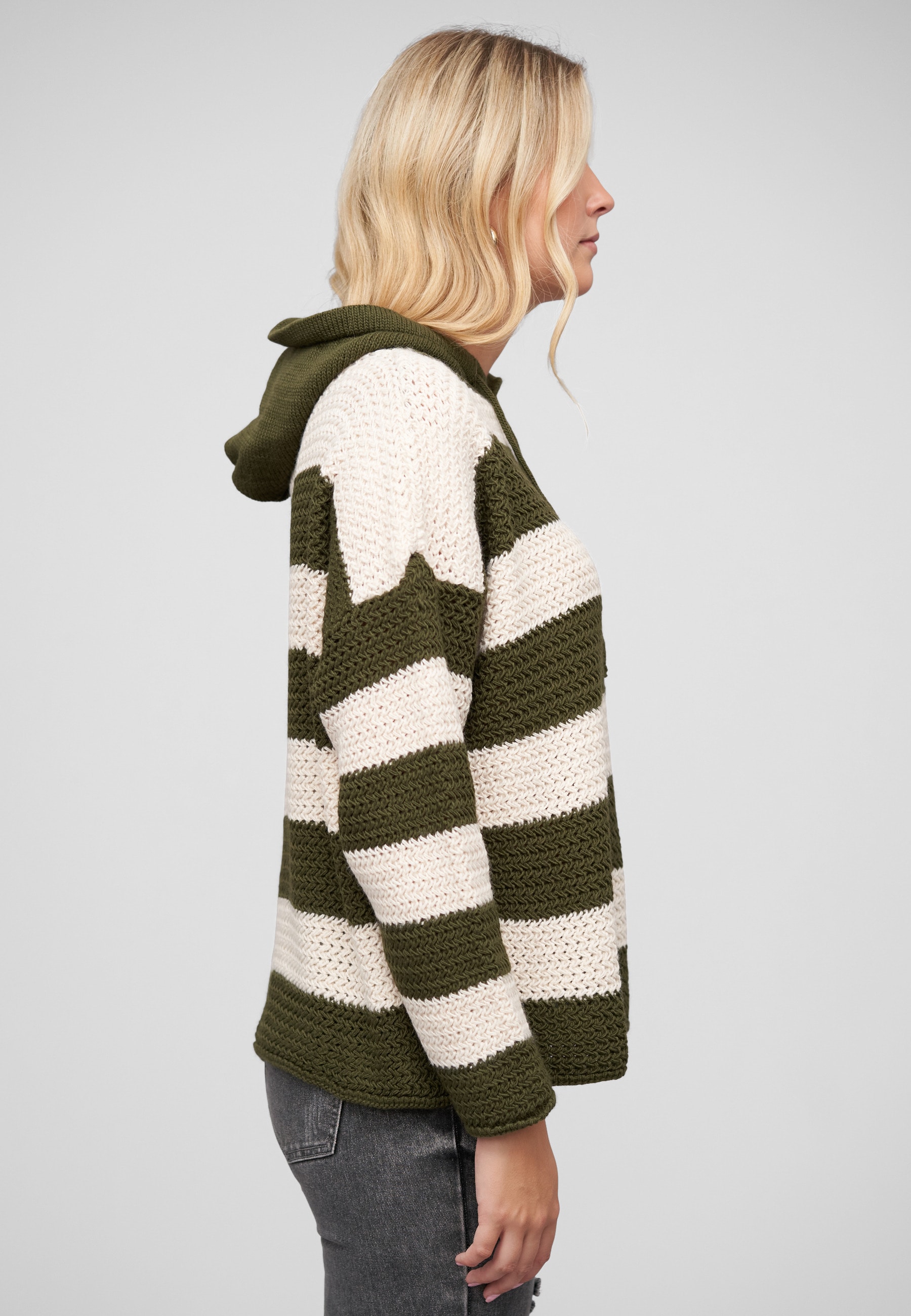 CLOUD 5IVE Kapuzenpullover »CLOUD 5IVE Strick-Hoodie mit Tunnelzug und Streifen« 1 Stk.
