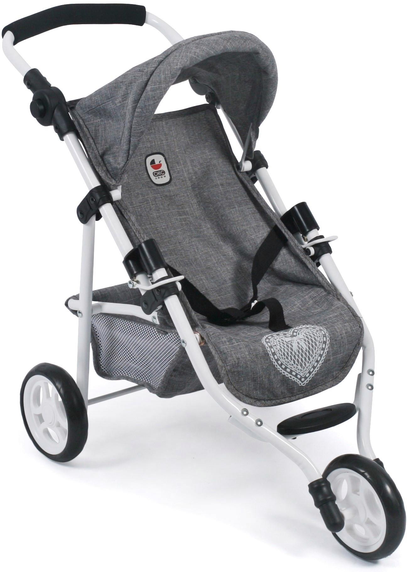 Puppenbuggy »Jogging-Buggy Lola, Jeans Grey«, mit klappbarem Verdeck