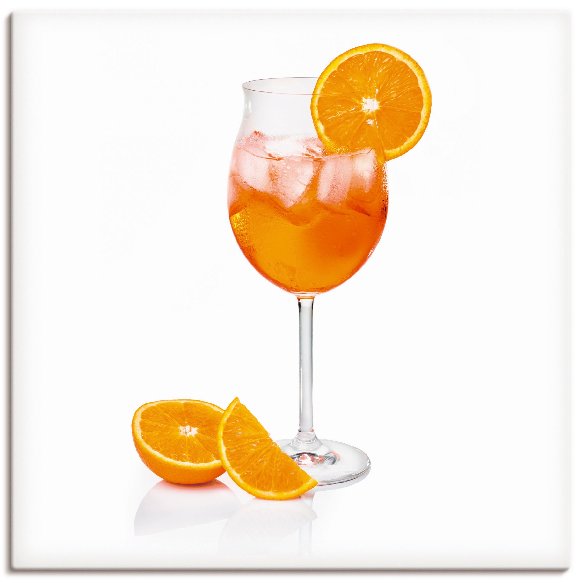 Artland Wandbild "Aperol Spritz mit einer Scheibe Orange", Getränke, (1 St.), als Alubild, Outdoorbild, Leinwandbild, Po