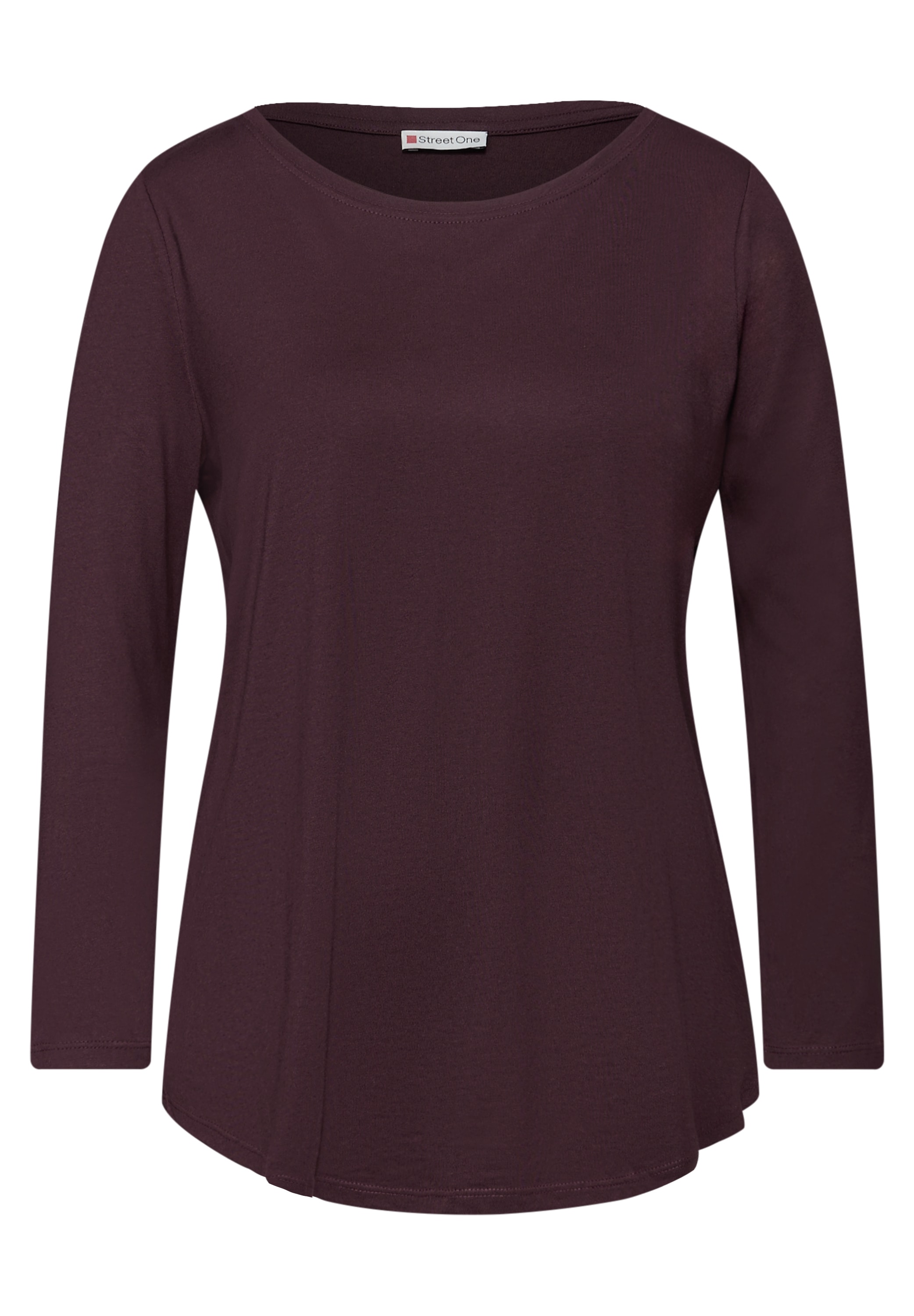 STREET ONE Langarmshirt in Unifarbe
