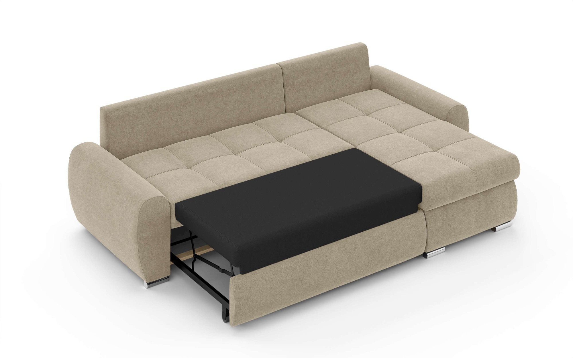 INOSIGN Ecksofa »HAVERHILL Schlafsofa mit Bettkasten, Maße B/H/T: 237/89/166 cm«, L-Form mit Recamiere links oder rechts bestellbar, Wellenunterfederung