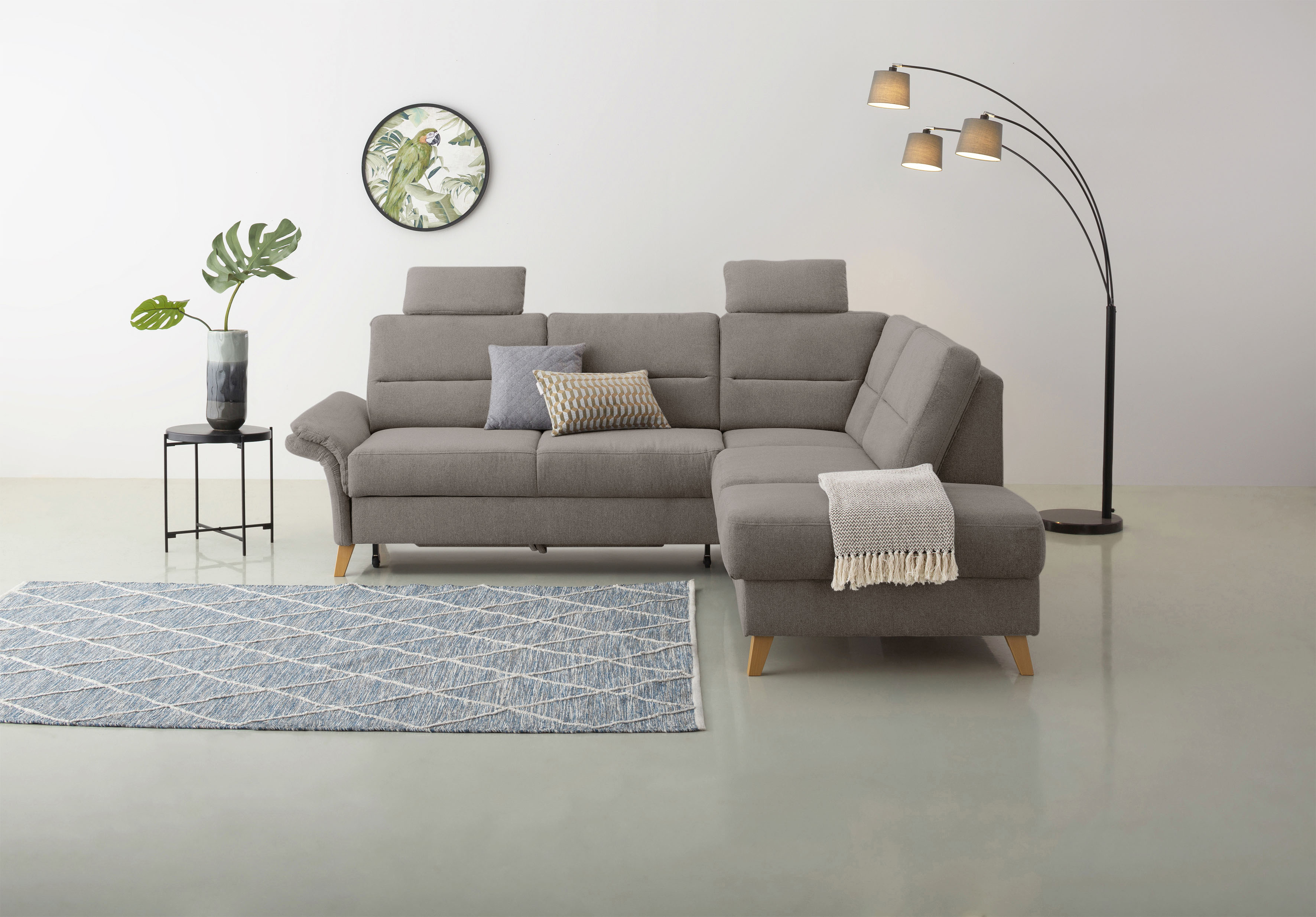 OTTO home Ecksofa "Westerland L-Form" Federkern-Polsterung, wahlweise mit Schlaffunktion, Bettkasten