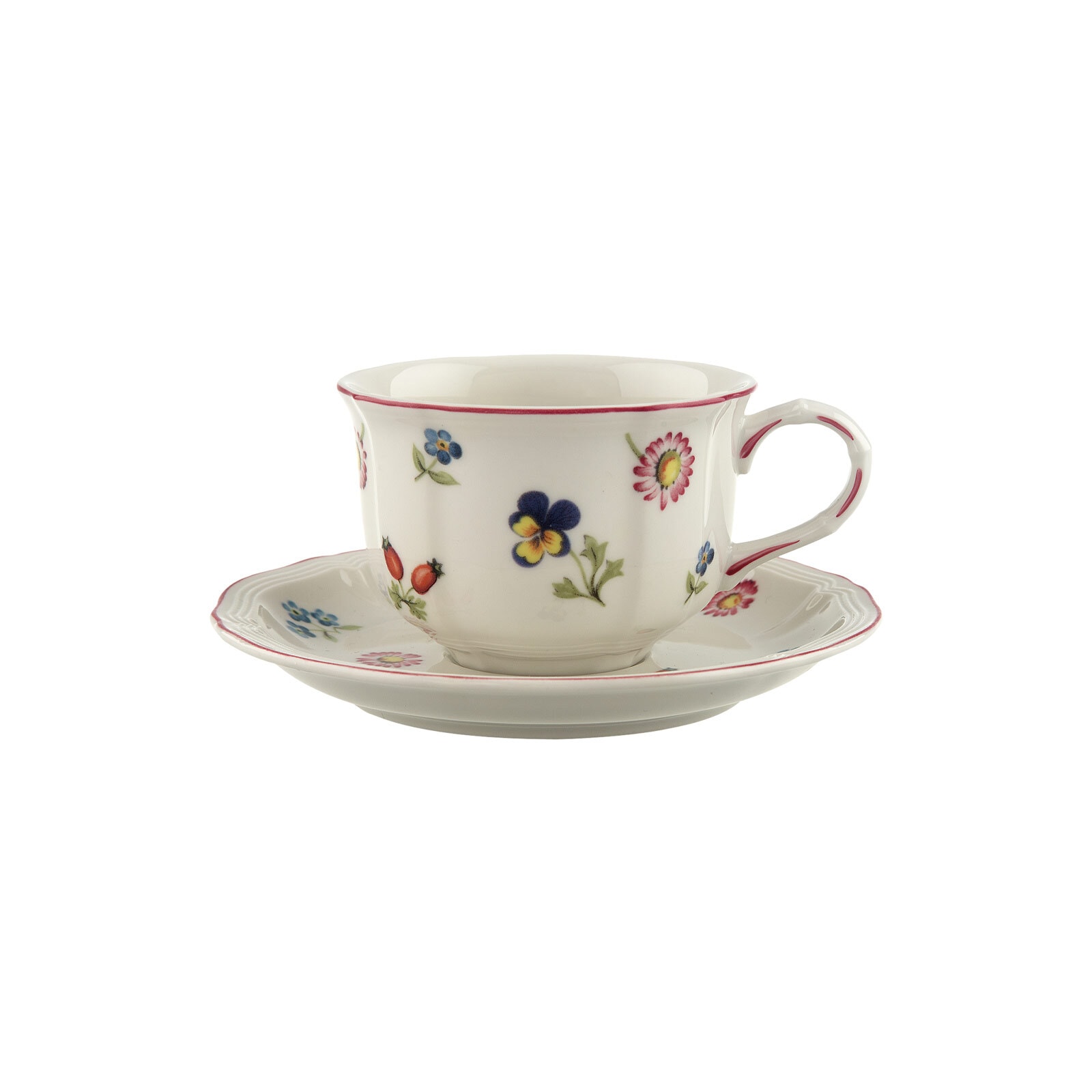 Villeroy & Boch Tasse "Teetasse mit Untertasse Petite Fleur 130 ml bunt" Spülmaschinenfest, Mikrowellensicher