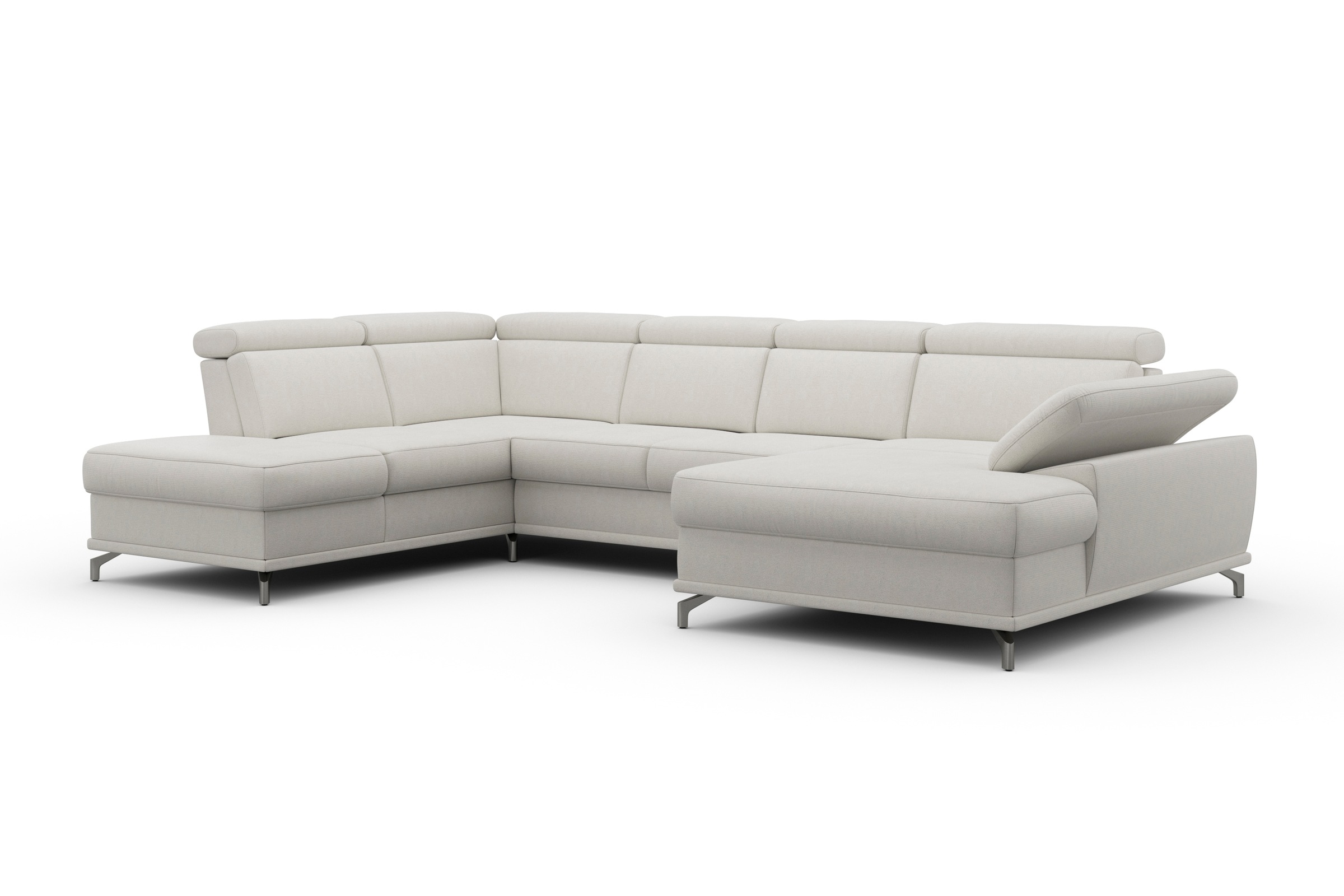 sit&more Wohnlandschaft »Cabrio U-Form, mit Sitztiefenverstellung, Arm- und Kopfteilverstellung«, 3 Nierenkissen, Federkern, optional Bettfunktion und Stauraum
