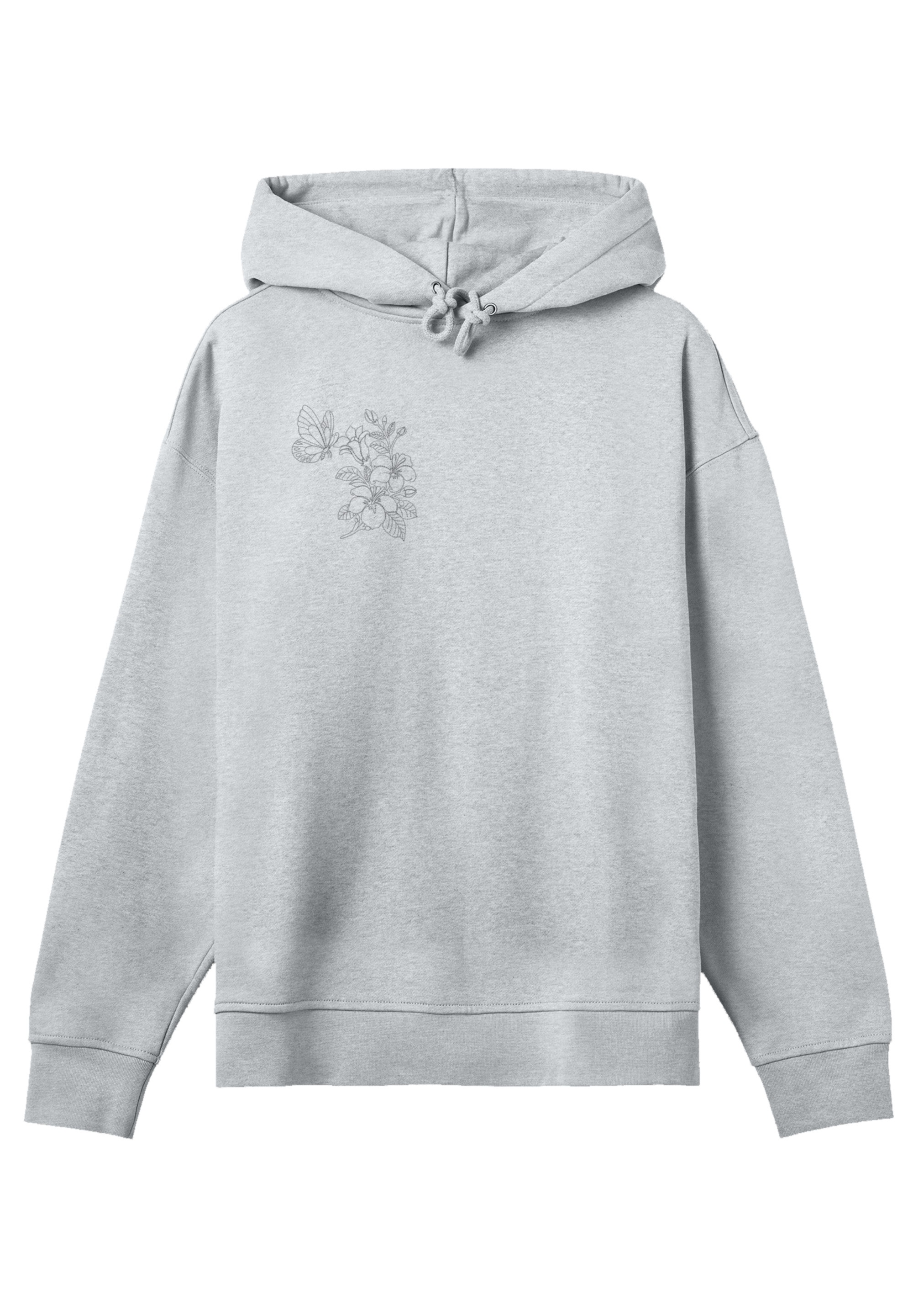 F4NT4STIC Kapuzenpullover »Schmetterling Blumen bestickt«, bestickt, Premium Qualität