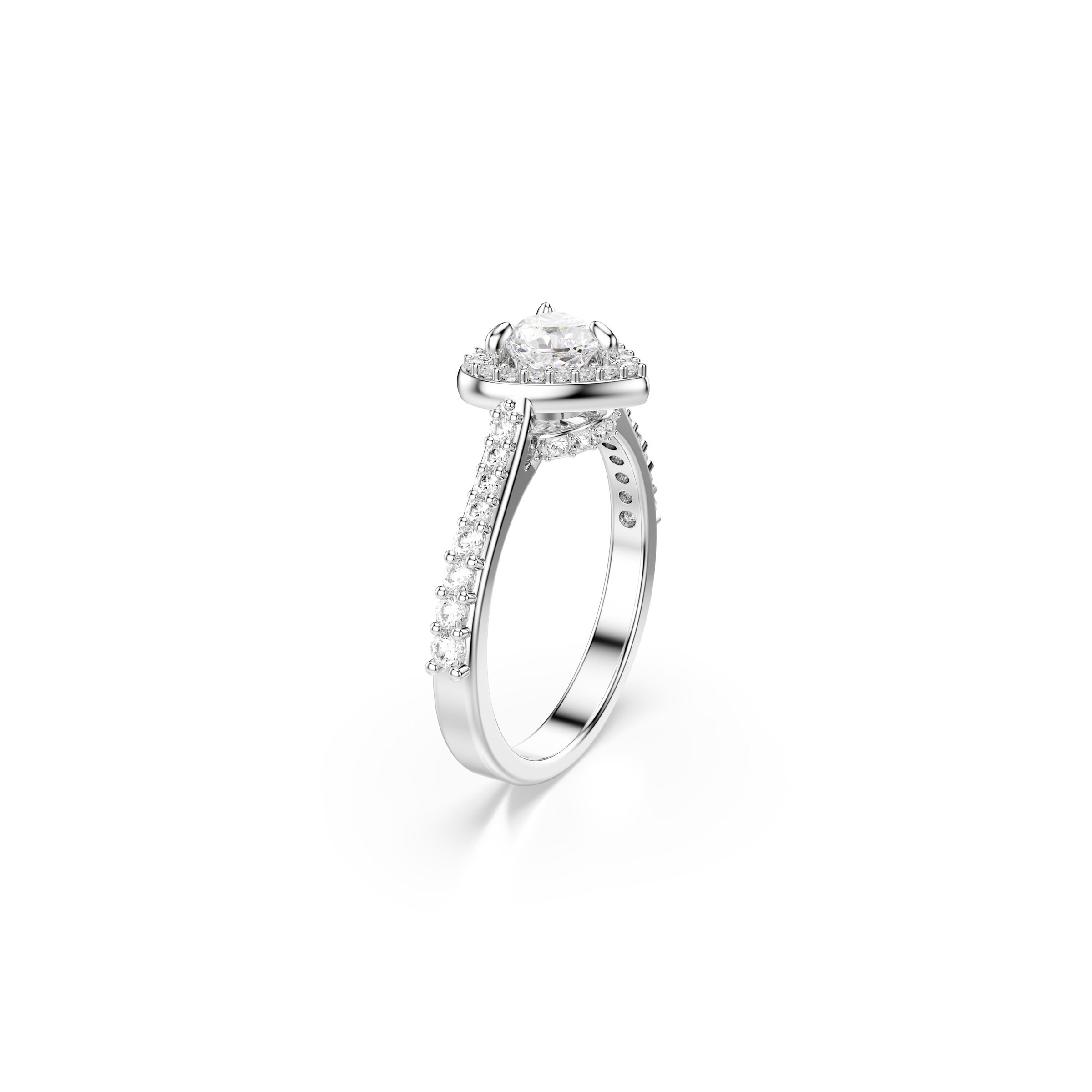 Fingerring SWAROVSKI "Schmuck Geschenk Una Ring" Gr. 50, metallfarben, kristallweiß, Fingerringe, Damen, 50, Metall, Fingerring, mit Swarovski Kristall, Zirkonia (synth.) 2