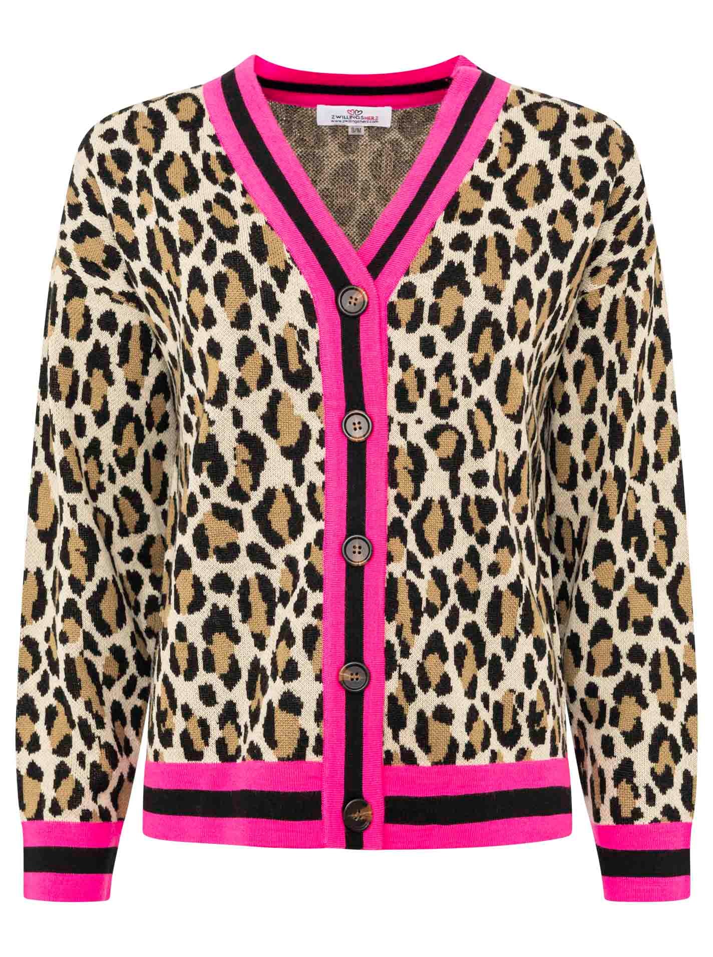 Zwillingsherz Strickjacke »"Leo Streifen"«, mit Knöpfen, Leomuster und Streifenbündchen