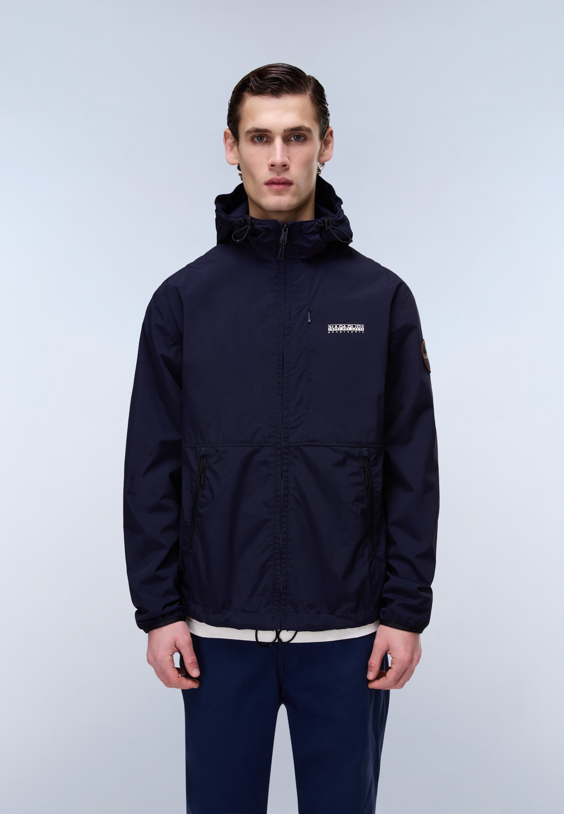 Napapijri Funktionsjacke "A-TUNDRA 1 BLU MARINE" mit verstellbarer Kapuze, atmungsaktiv, wasserabweisend, windabweisend