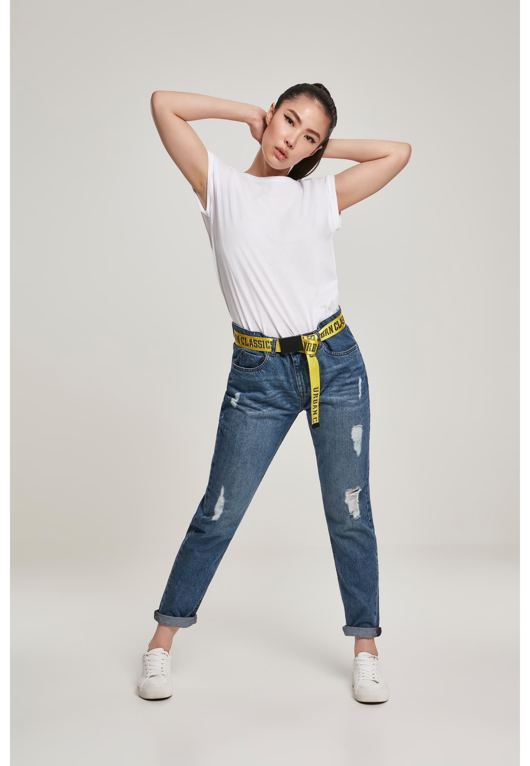 URBAN CLASSICS Kurzarmshirt »Urban Classics Damen Ladies Organic Extended Shoulder Tee«, (1 tlg.)