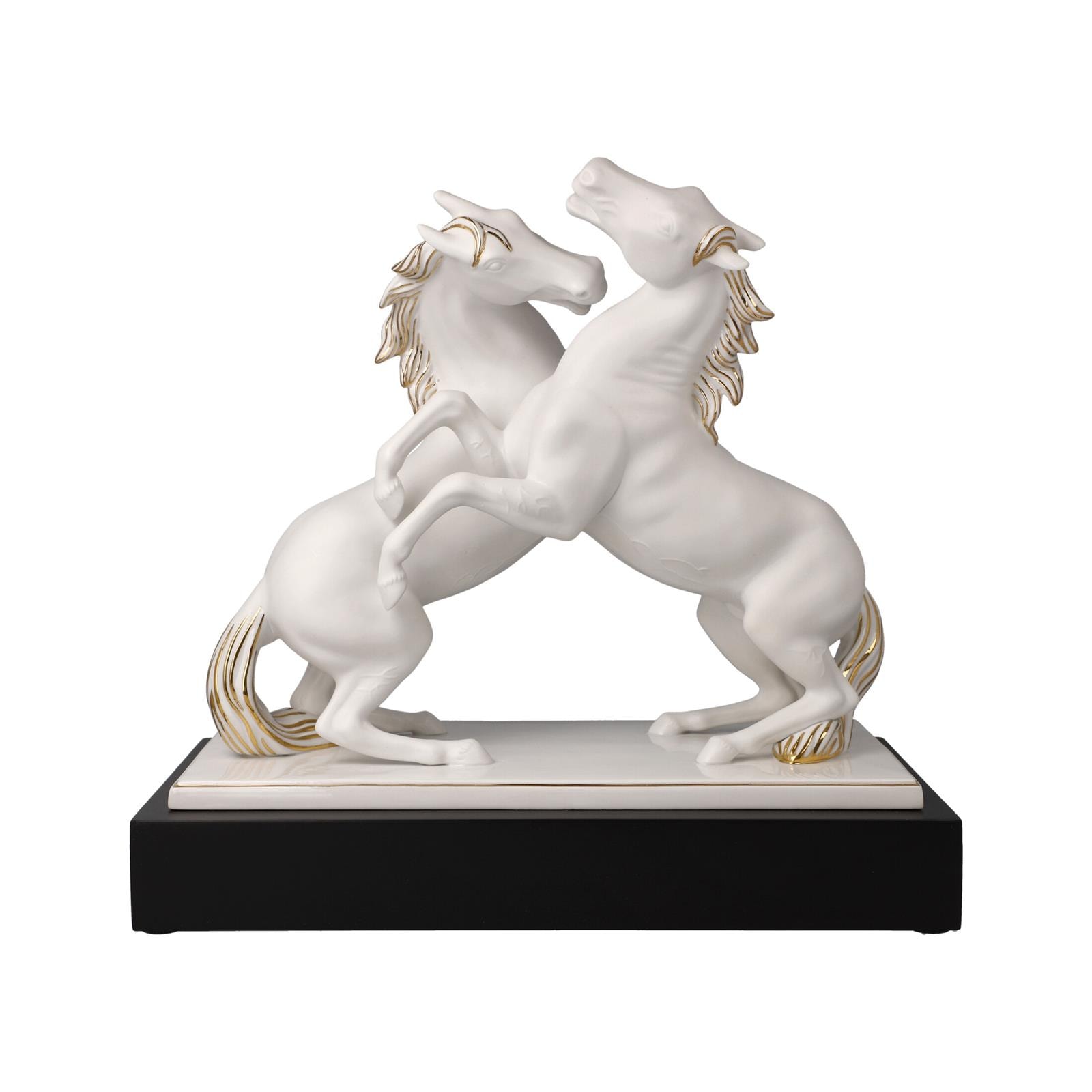 Goebel Dekofigur "Dekofigur Pferde Artiste er Alegria Studio 8 Chevaux 32 cm weiß-gold"