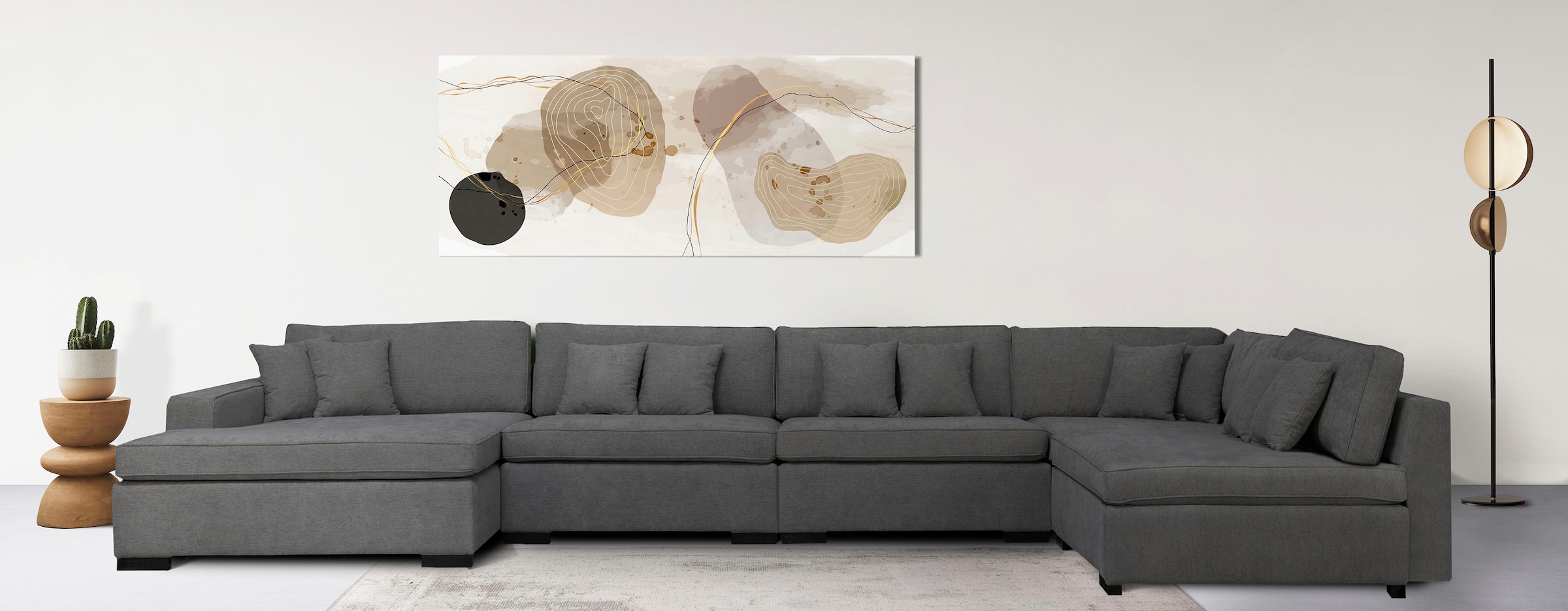 Home affaire Wohnlandschaft "Skara XXL U-Form", Lounge-Sofa XXL mit Federke günstig online kaufen