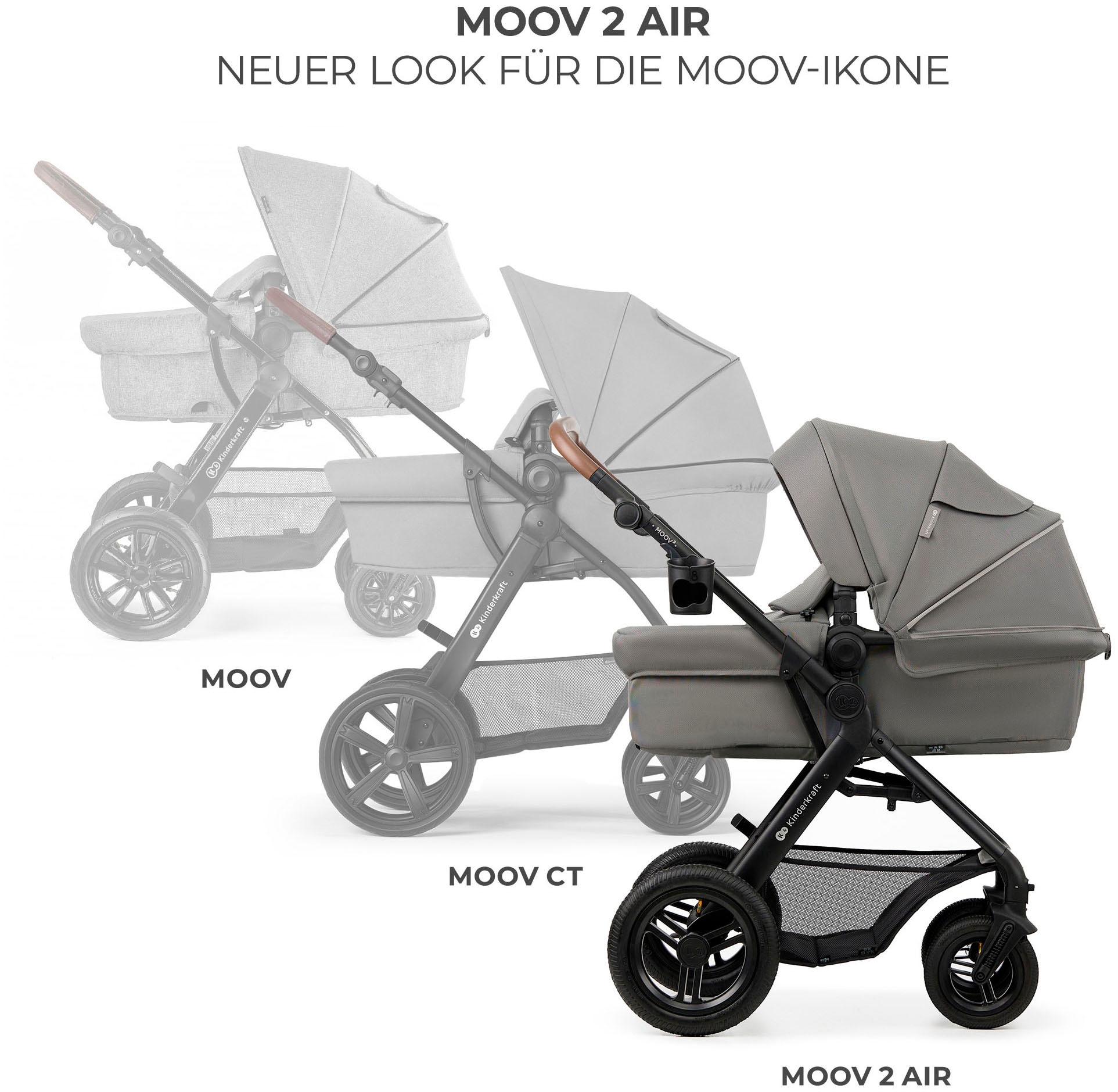 Kinderkraft Kombi-Kinderwagen »MOOV 2 Air 3IN1« 27 kg mit Luftreifen
