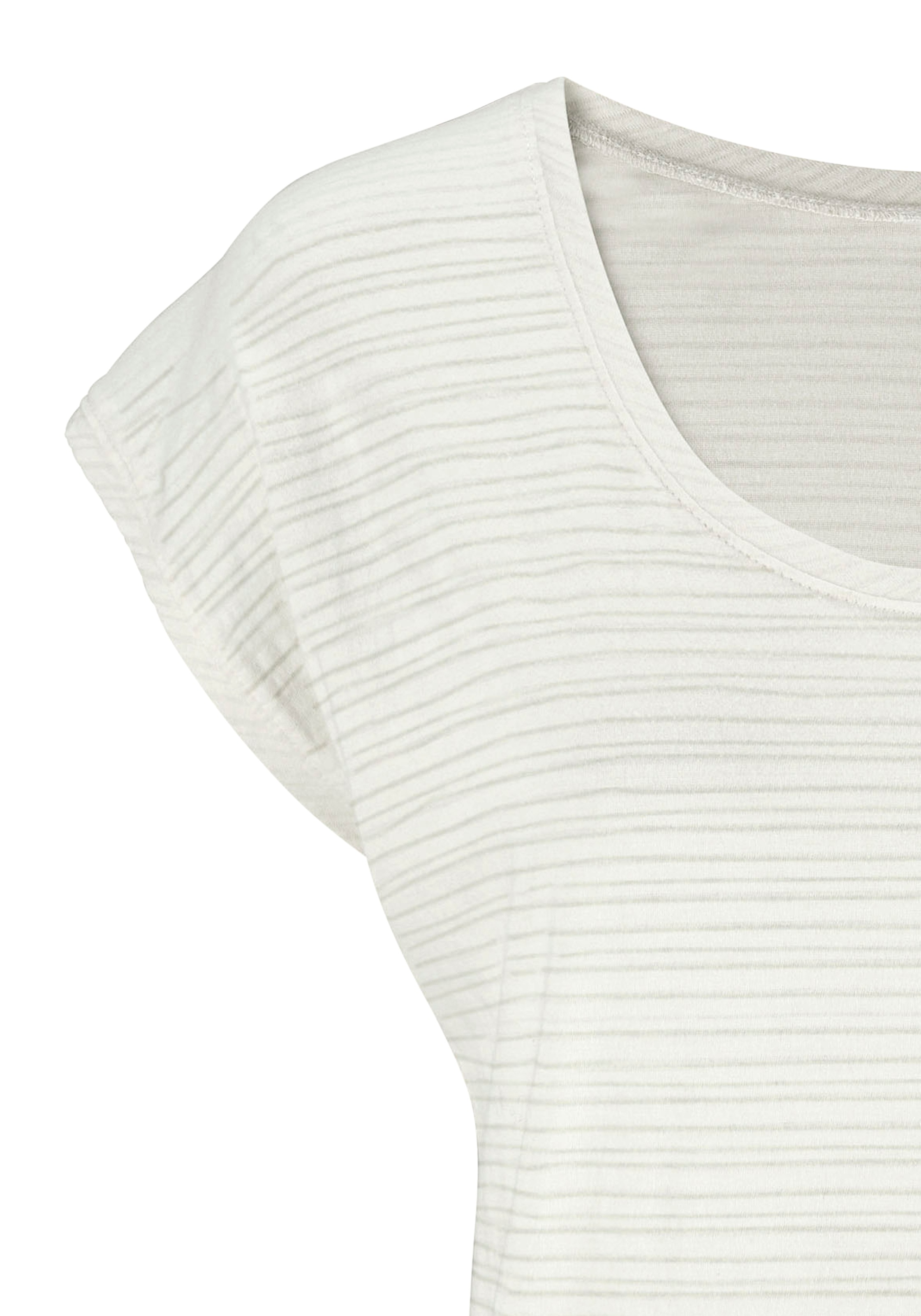 Beachtime Kurzarmshirt »mit leicht transparenten Streifen«, aus weicher Baumwoll Qualität