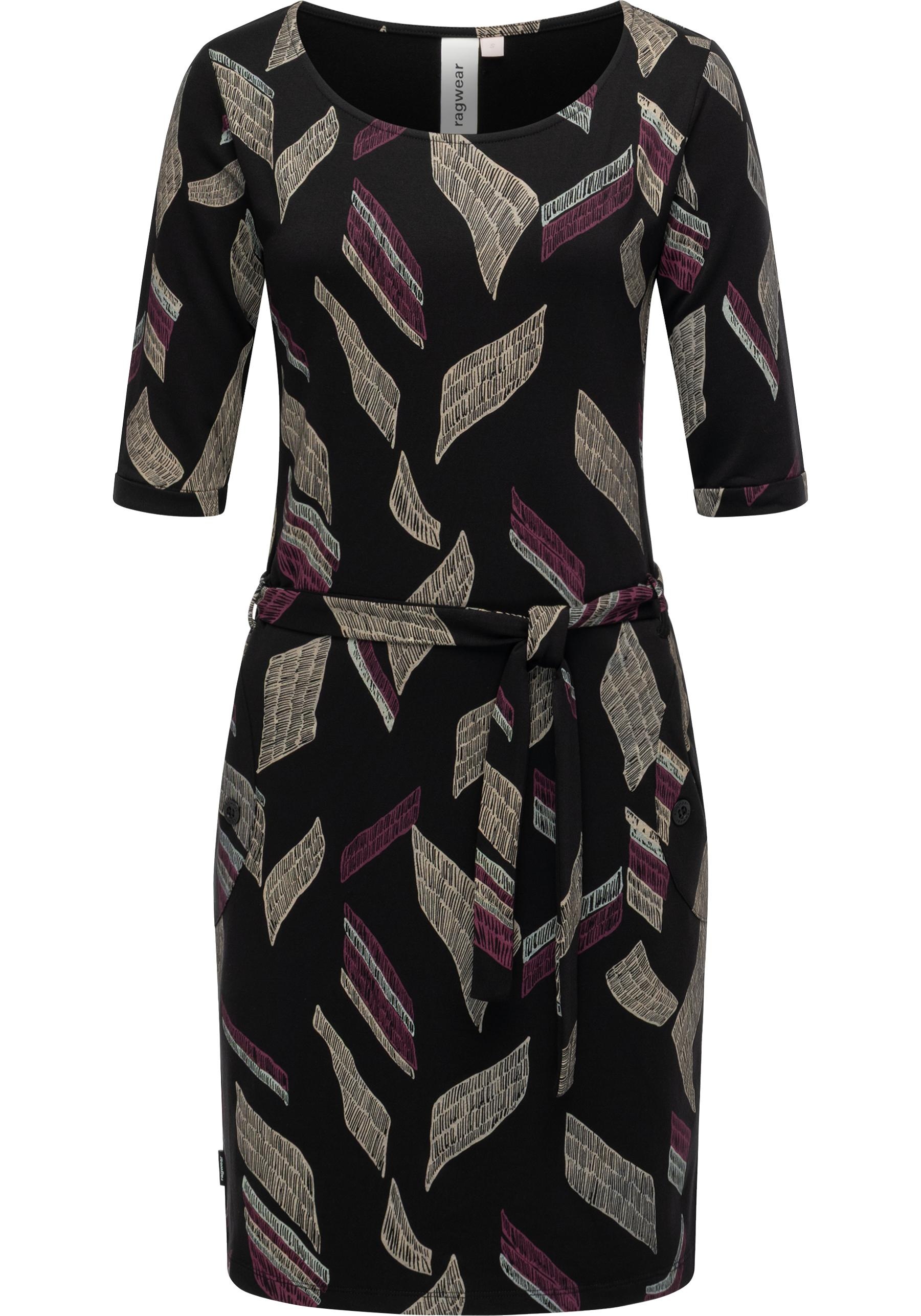 Ragwear Jerseykleid "Kenisha Print", Midikleid mit Taillengürtel günstig online kaufen