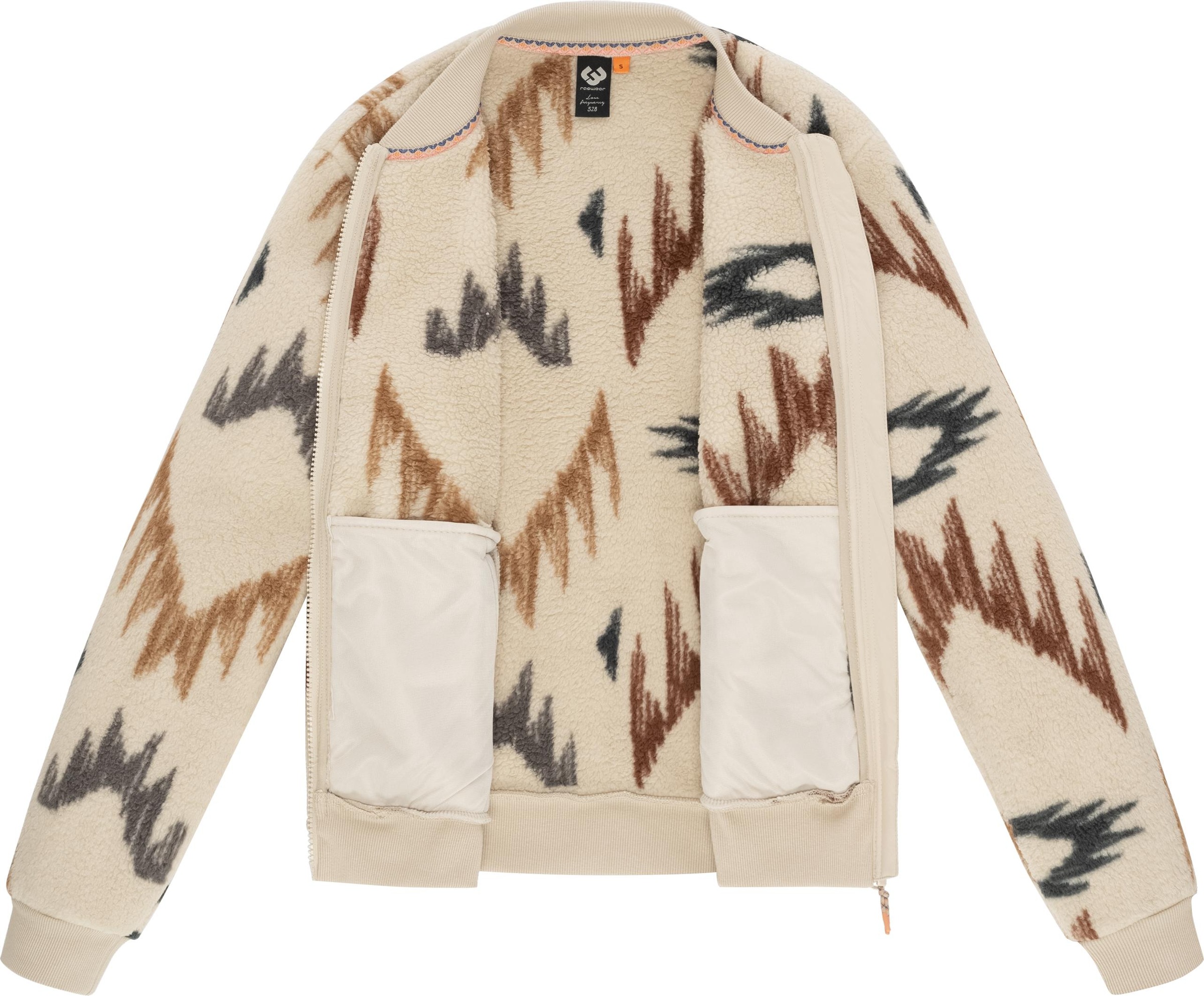 Ragwear Plüschjacke »Cairro Aztec«, ohne Kapuze, Modische Damen Fleecejacke im Inkamuster