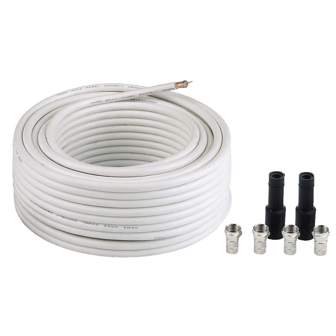 Hama TV-Adapter »SAT Anschluss Kit Bestandteil: 7 m«, BAUR F-Stecker, Stück: dB, in 40m, Set-Inhalt 40 Koax-Kabel, | 100 \