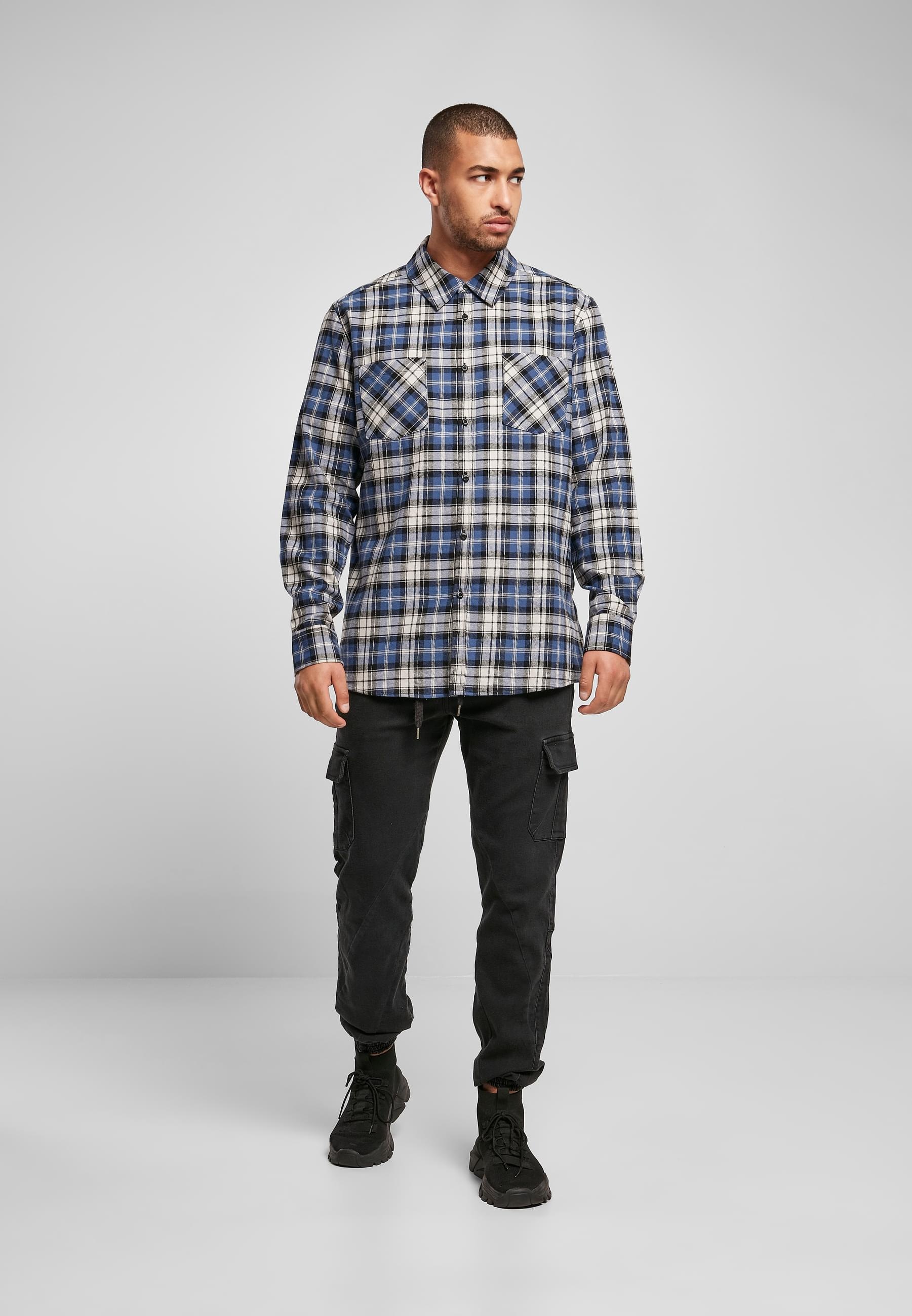 URBAN CLASSICS Langarmhemd »Urban Classics Herren Checked Roots Shirt«, (1 tlg.)