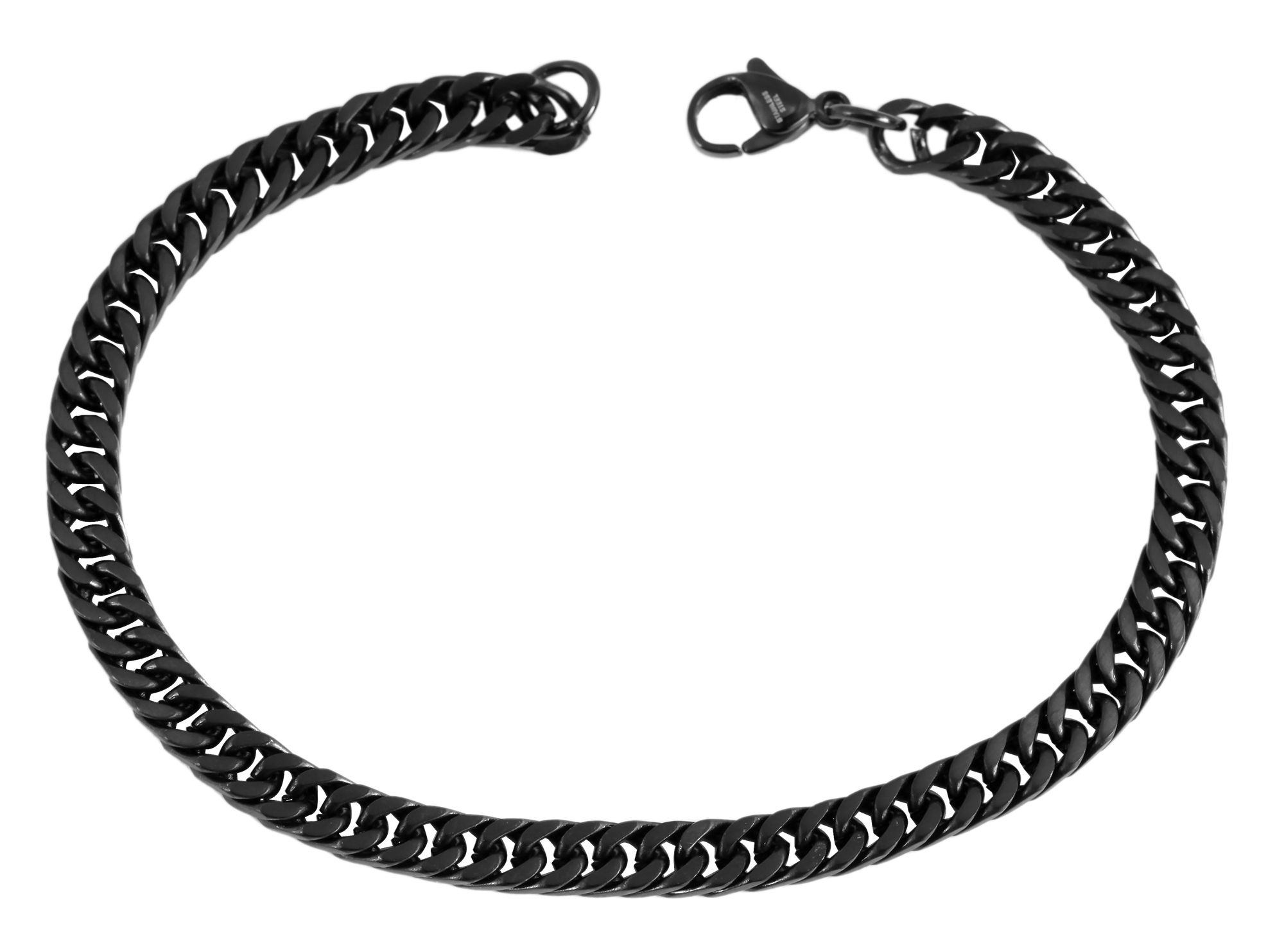 Armband ADELIA´S "Unisex Armband – Panzerarmband aus Edelstahl 21 cm", schwarz, Armbänder, Damen, 21cm, Edelstahl, Armband, Zum Verschenken – ideal zum Geburtstag 2