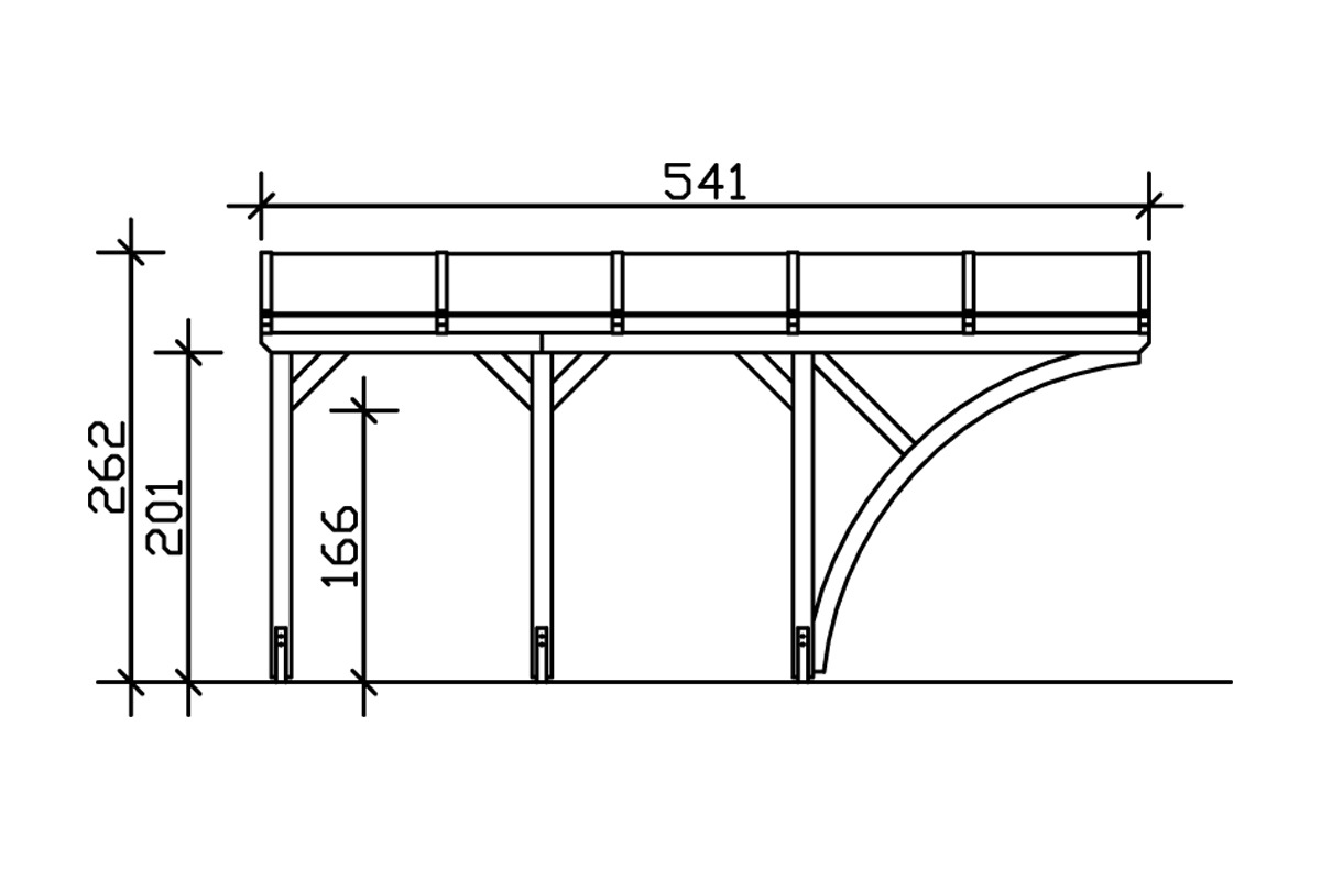 Skanholz Anlehncarport »Eifel«, Leimholz-Nordisches Fichtenholz, 276 cm, dunkelgrau