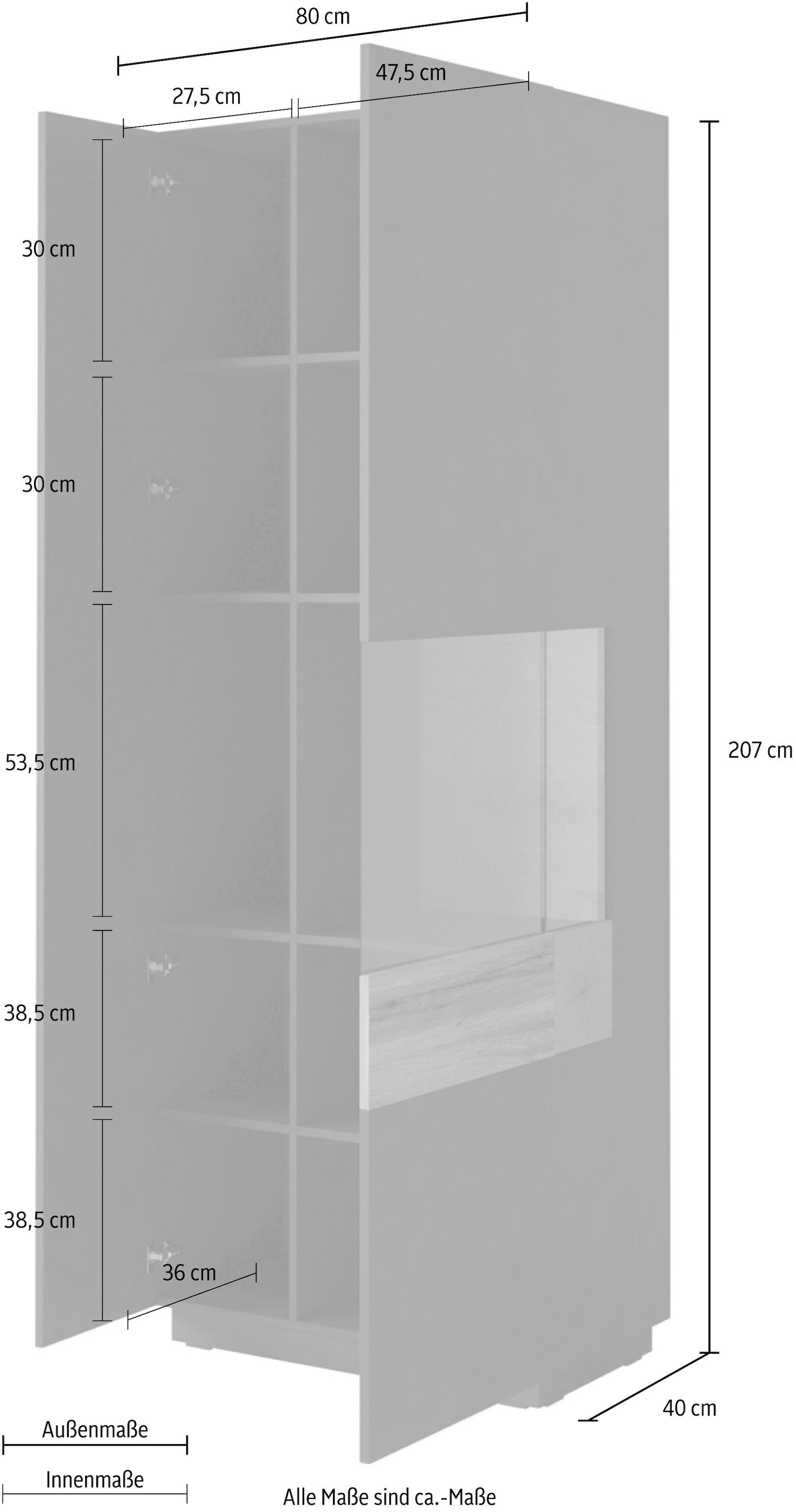 Höhe Glaseinsatz | kaufen Vitrine online BAUR 207 »SILKE«, cm mit