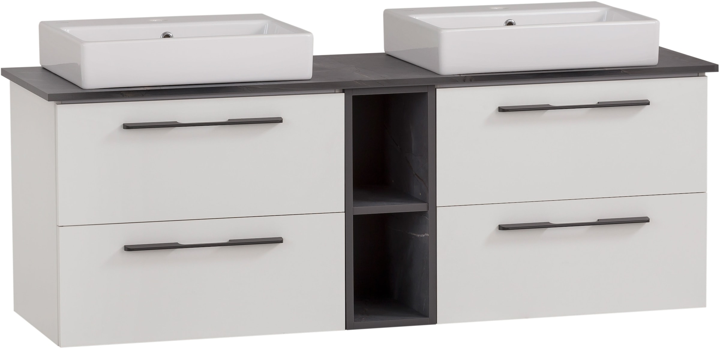 Schildmeyer Waschtisch "Maxim, Mattweiß + Marmor" 5 Stk. tlg. Made in Germa günstig online kaufen