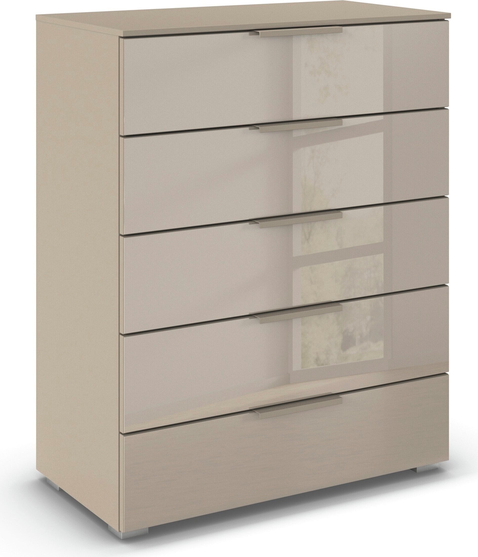 rauch Schubkastenkommode "Highboard Sideboard Kommode MONTCLAR Frontauswahl Dekor/Hochglanz/Glas" in 2 Breiten: 40 oder 80 cm / Höhe 100 cm, inkl. Soft-Close-Funktion, mit 5 geräumigen Schubladen, viele Griffvarianten MADE IN GERMANY