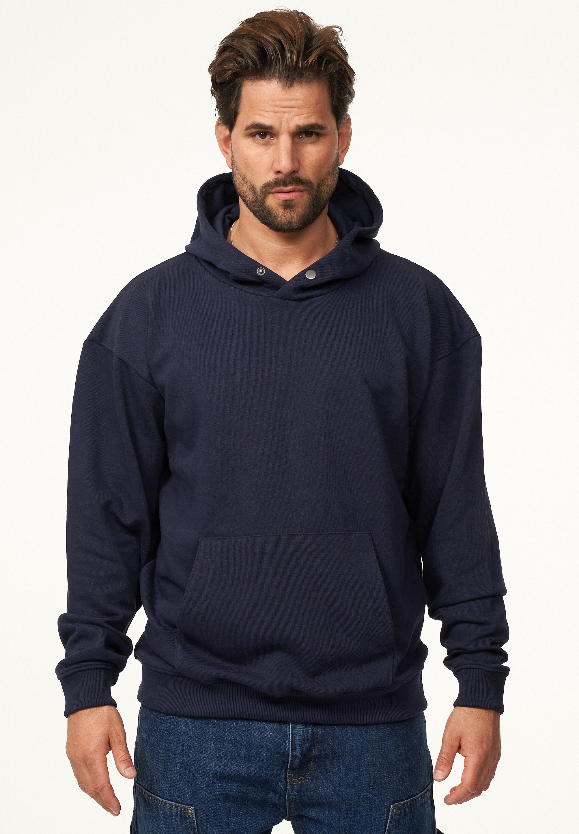 SOULSTAR Hoodie »Oversize Kapuzenpullover Sweater Pullover für Herren«, Herren Oversize Kapuzenpullover mit Button Pullover Sweater
