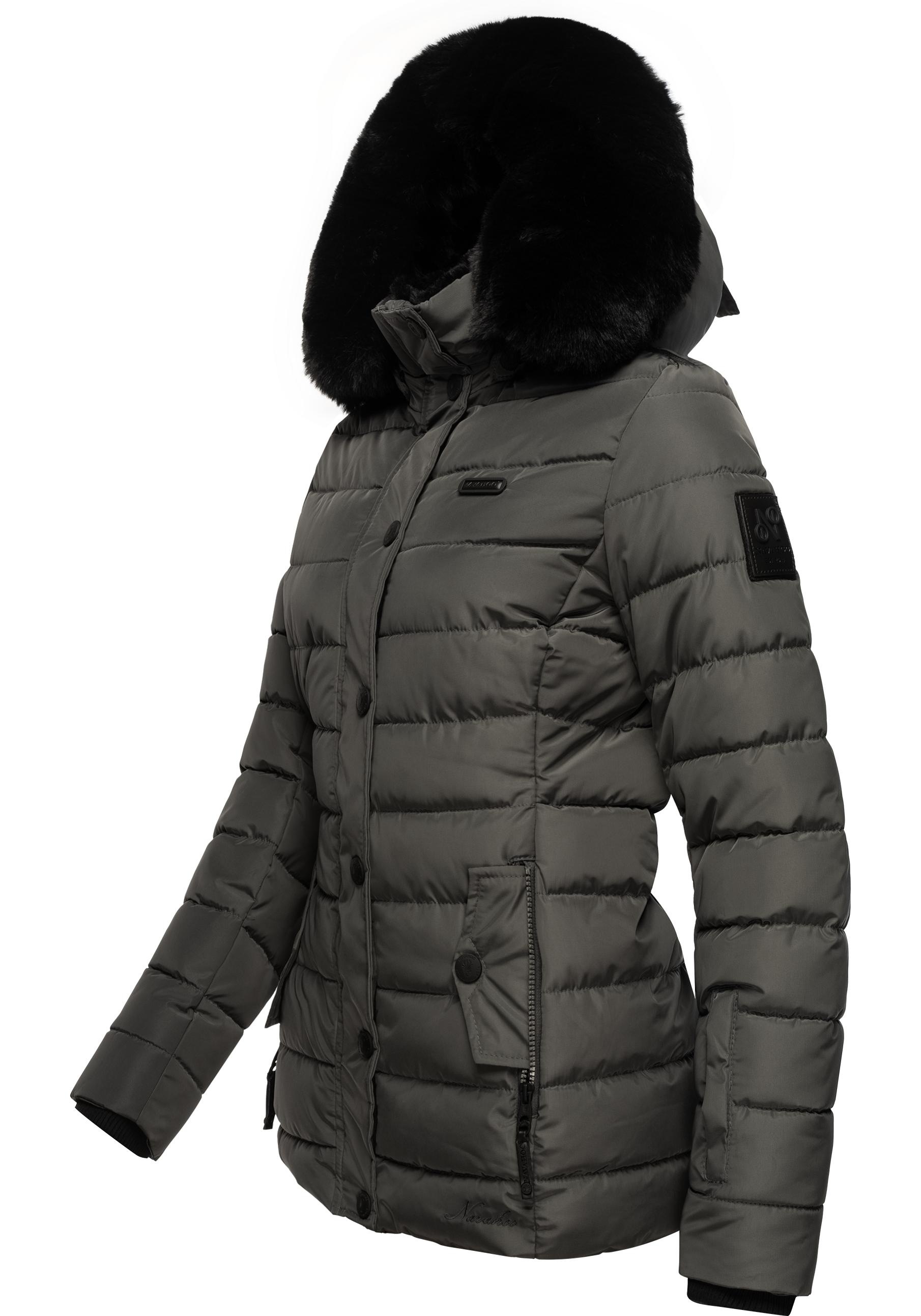 Navahoo Steppjacke »Milianaa«, mit Kapuze, Edle Winterjacke mit weicher Kunstfell-Kapuze