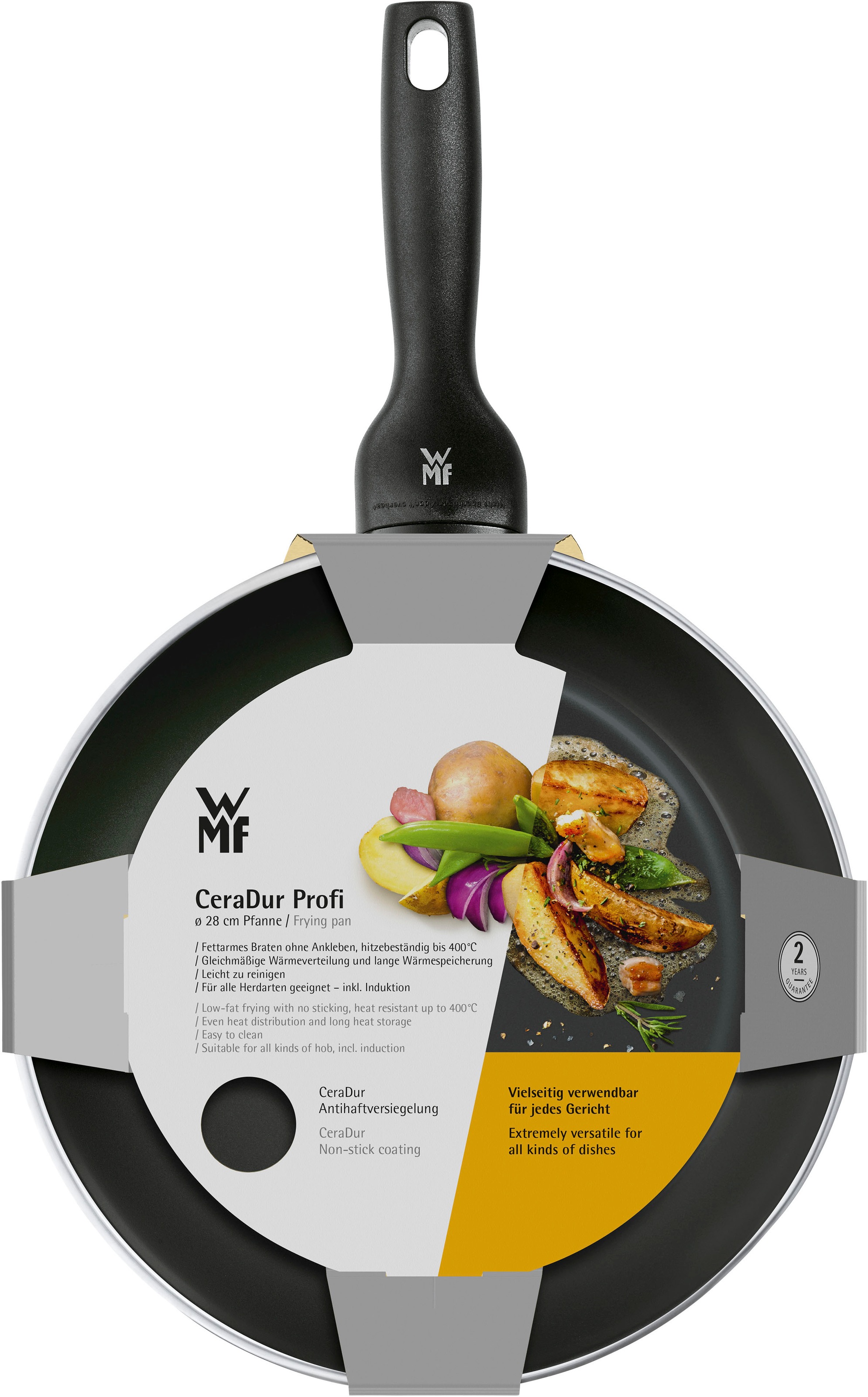 WMF Bratpfanne »CeraDur Profi«, Cromargan® Edelstahl Rostfrei 18/10, (1 tlg.), 28 cm, keramische Antihaftversiegelung, robuster mineralischer Aufbau