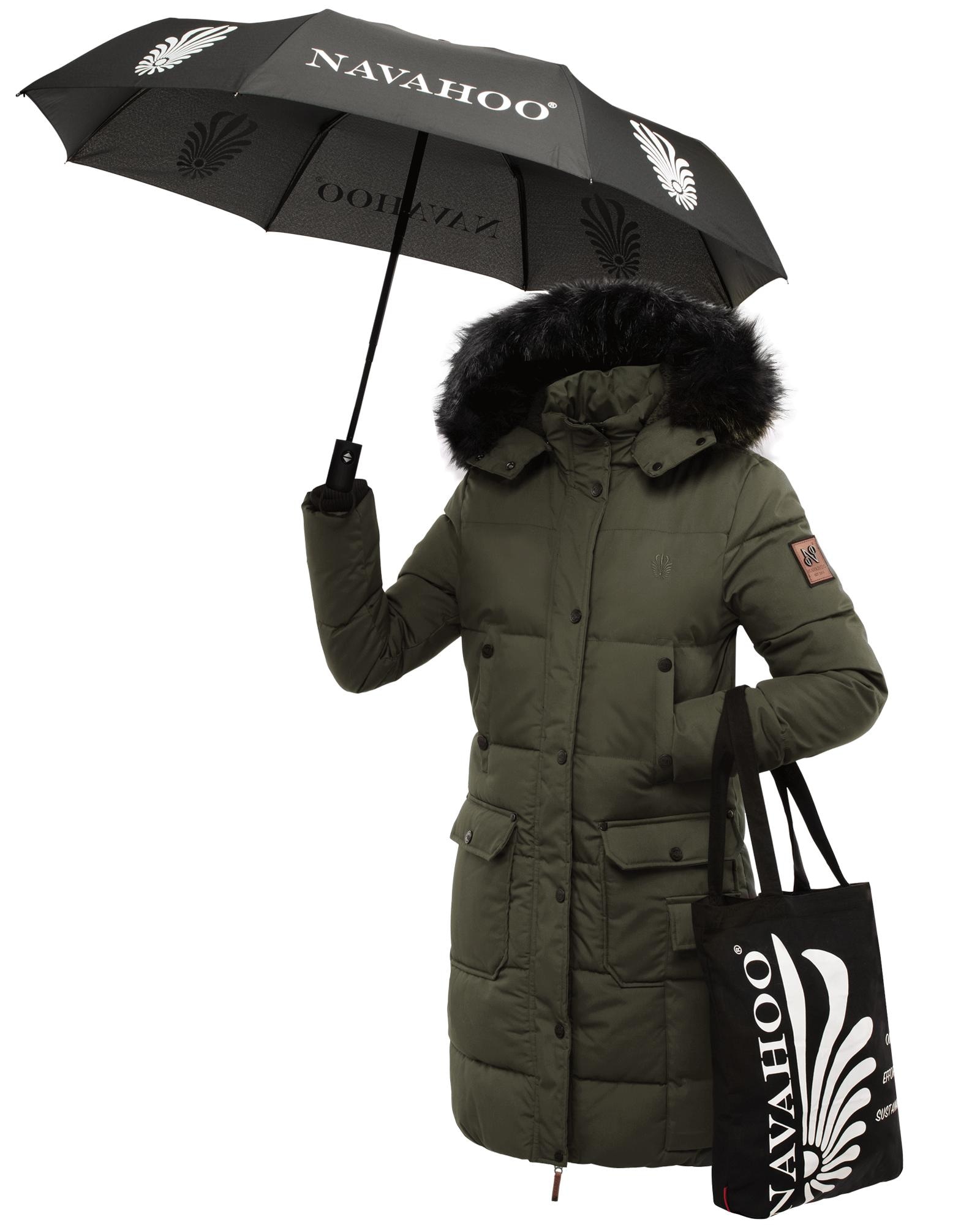 Wintermantel »Cosimaa«, Warmer Damen Parka inkl. Einkaufstasche und Regenschirm