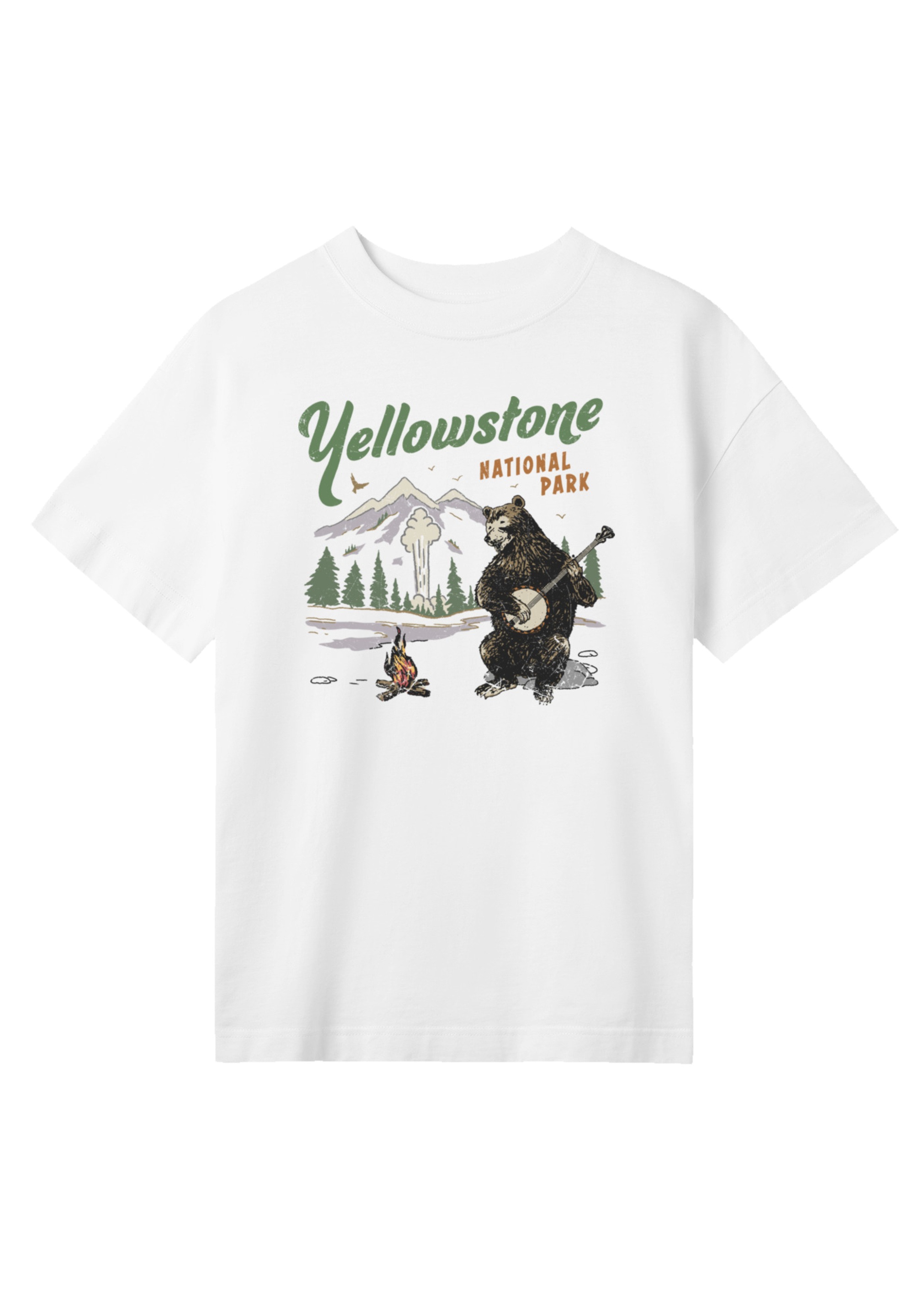 F4NT4STIC T-Shirt "US National Parks Yellowstone Bear Playing Banjo", Premi günstig online kaufen